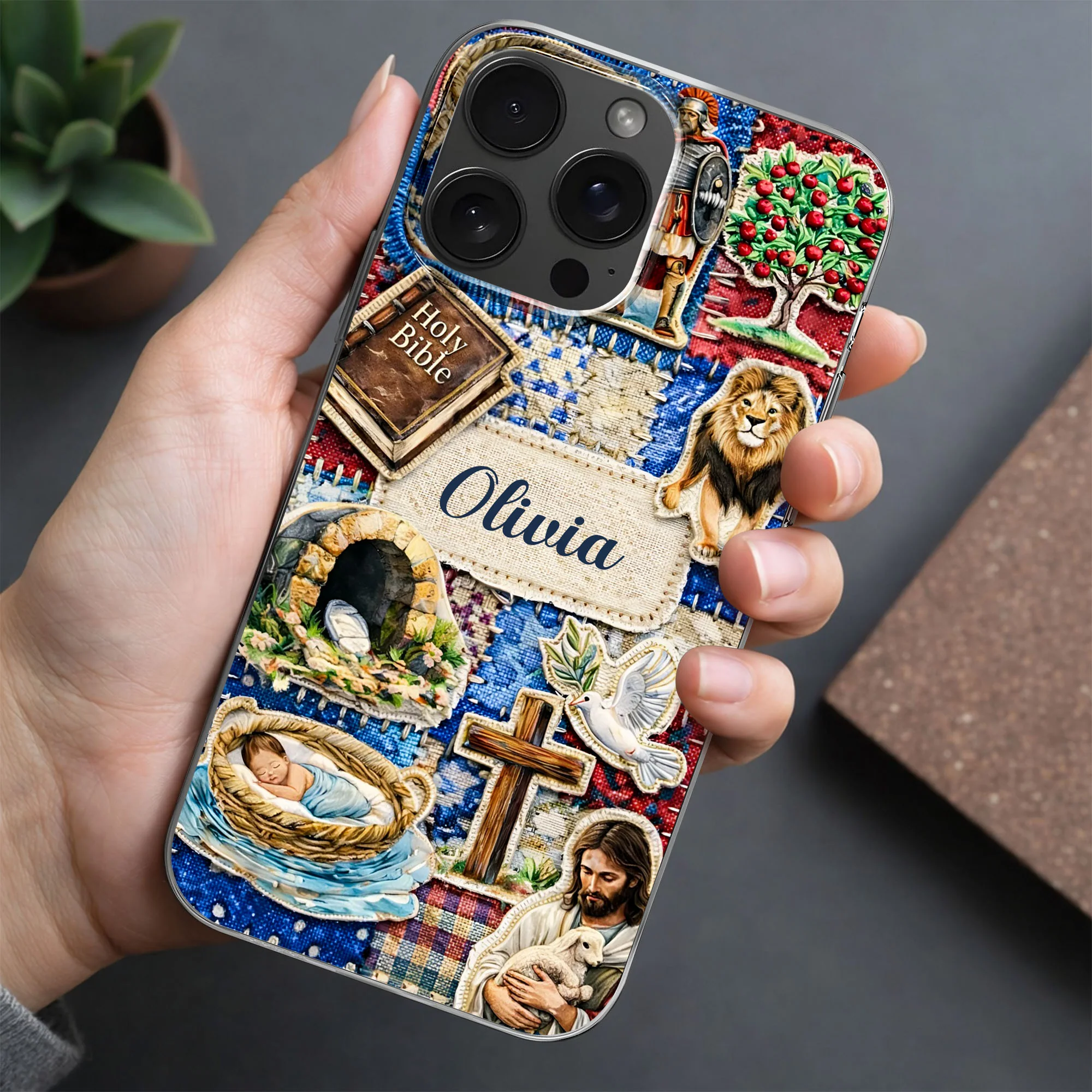 Holy Bible Cross And Jesus Religious Patchwork Design - Personalized Clear Phone Case - FTH129_PHC - Image 5