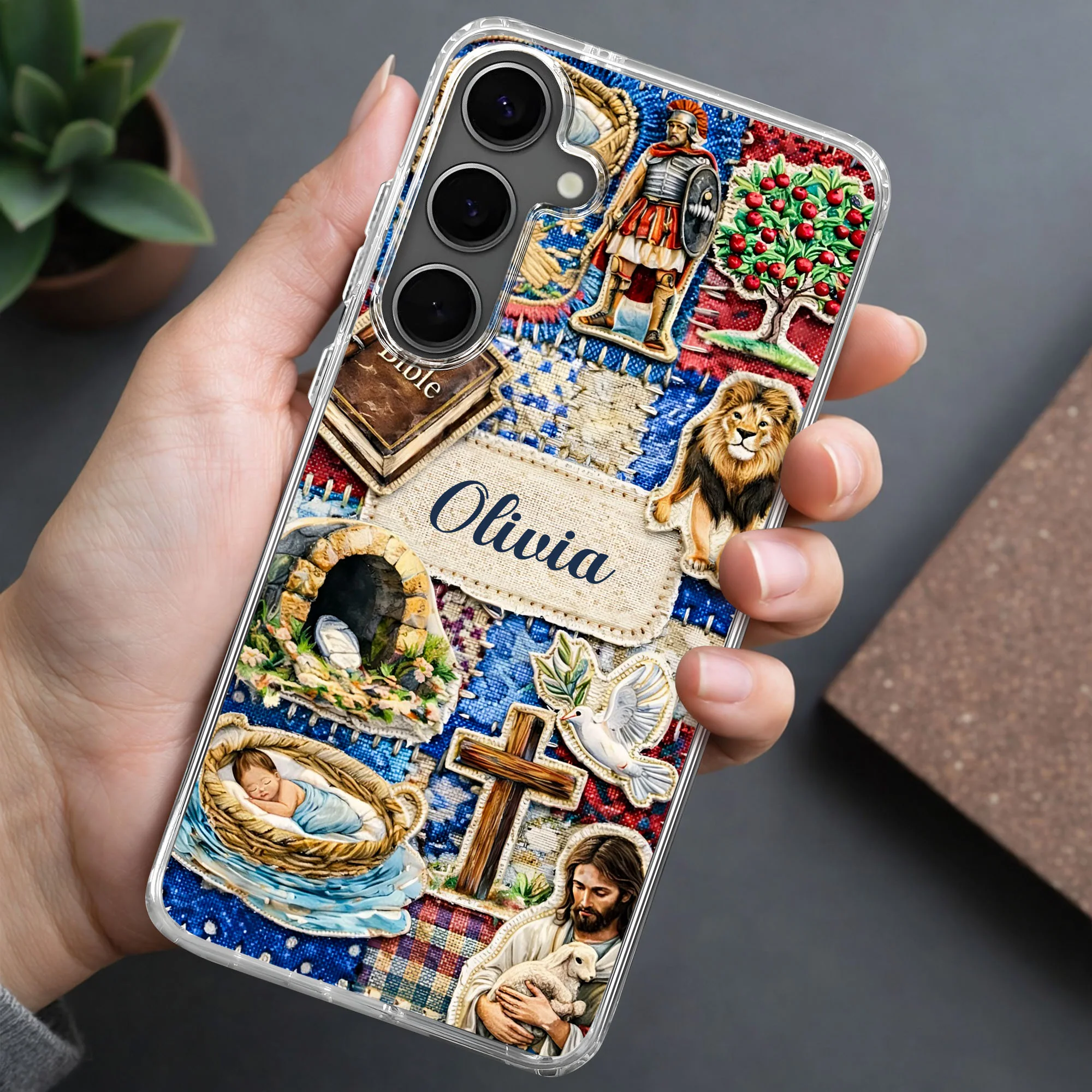 Holy Bible Cross And Jesus Religious Patchwork Design - Personalized Clear Phone Case - FTH129_PHC - Image 8