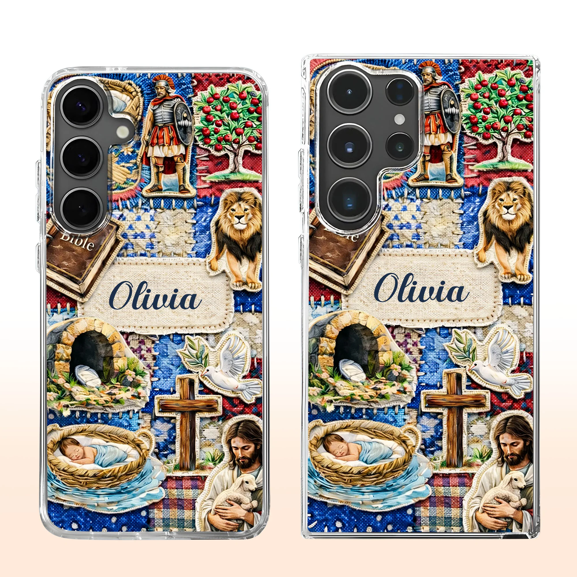 Holy Bible Cross And Jesus Religious Patchwork Design - Personalized Clear Phone Case - FTH129_PHC - Image 9