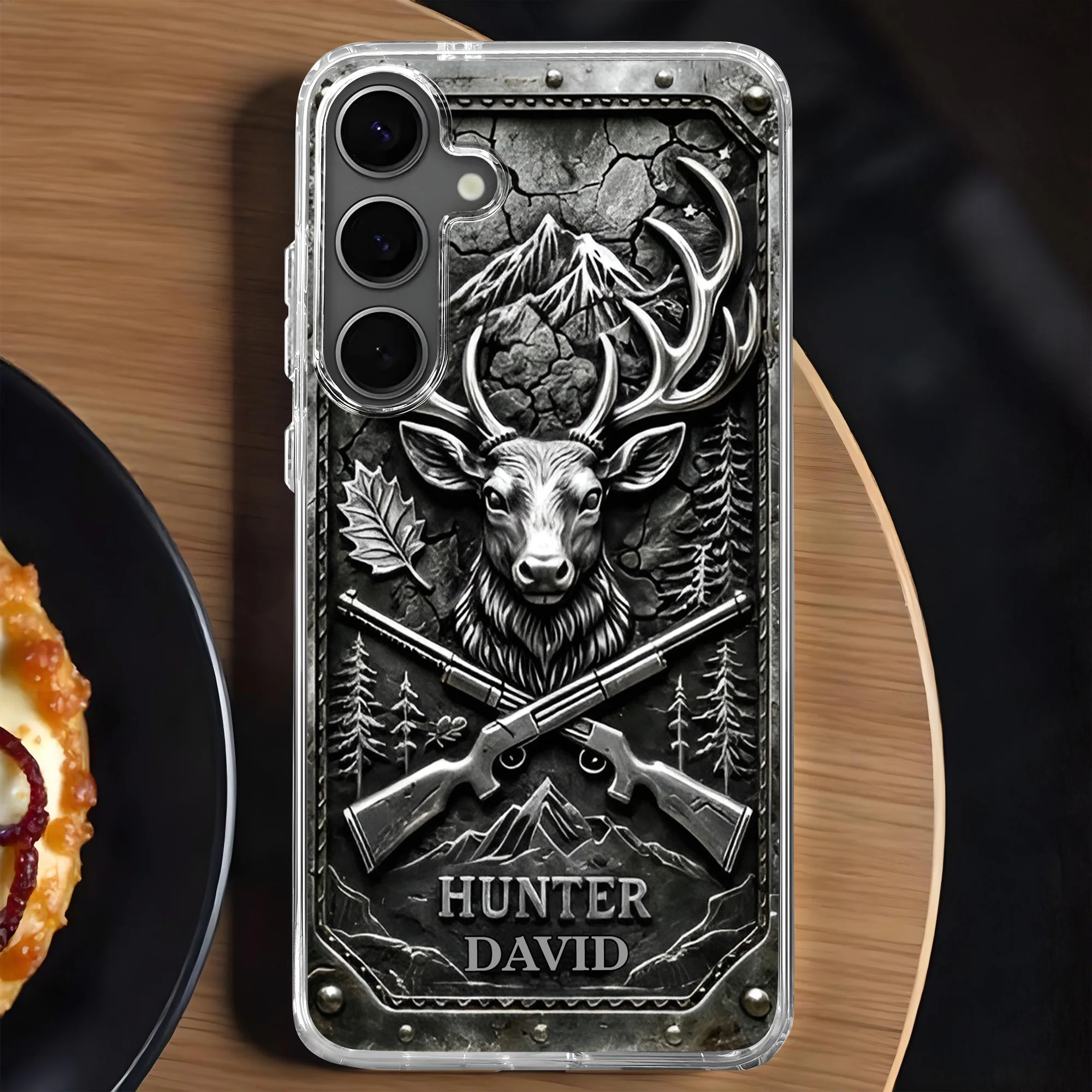 Hunter Custom Deer Antlers And Rifles Outdoors Design - Personalized Clear Phone Case - HTG009_PHC - Image 7