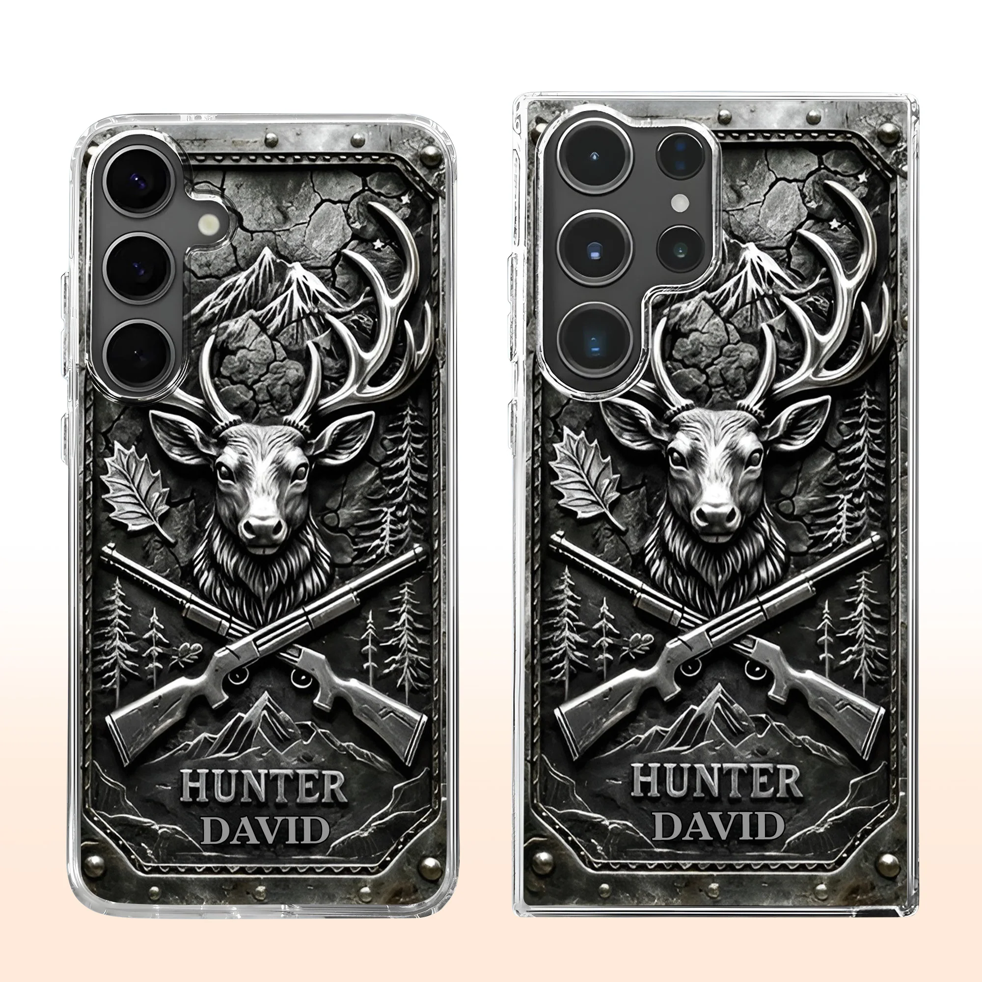 Hunter Custom Deer Antlers And Rifles Outdoors Design - Personalized Clear Phone Case - HTG009_PHC - Image 9