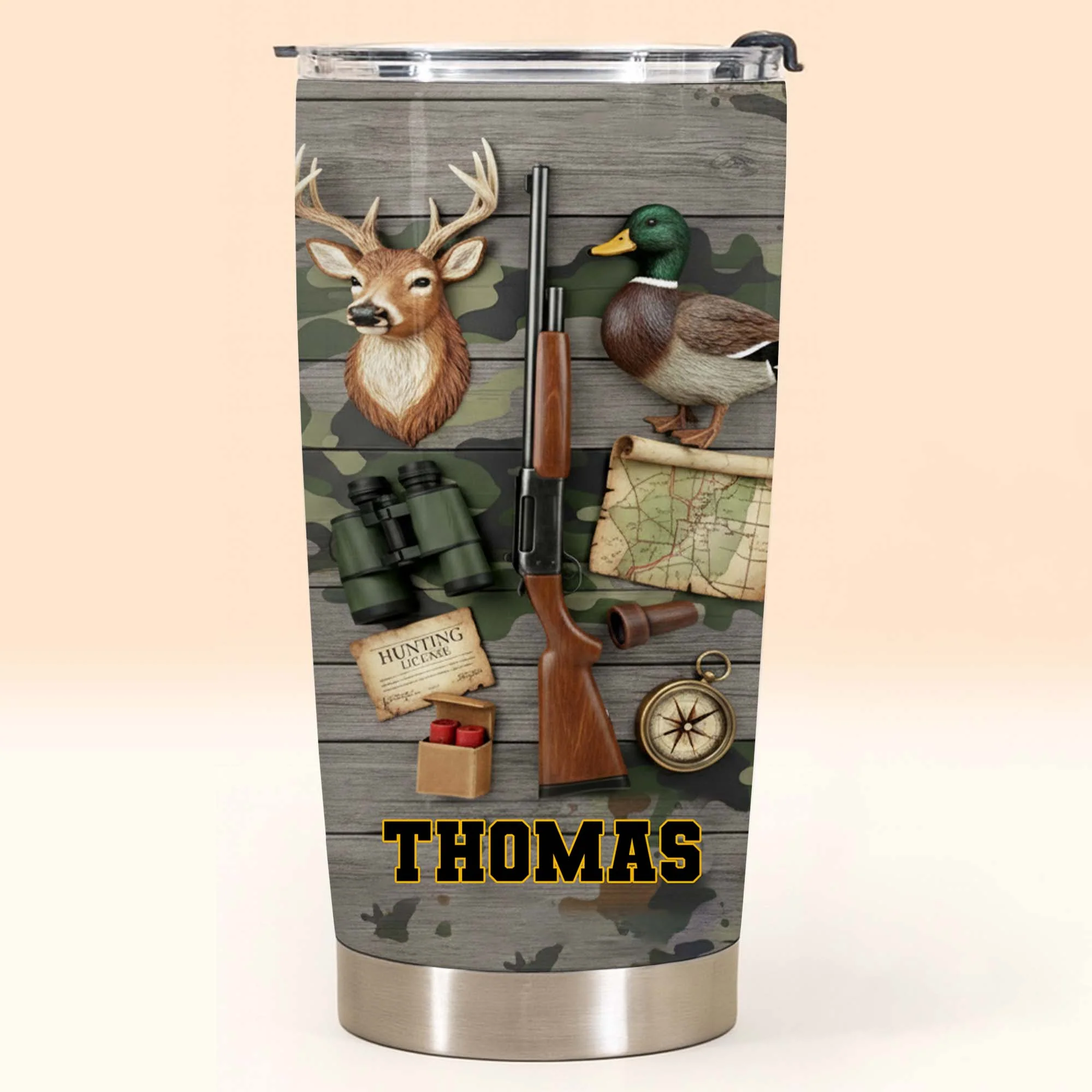 Hunting License Gear And Trophies With Deer And Duck - Personalized Custom Stainless Steel Tumbler 20oz 30oz - HTG015_TB - Image 10
