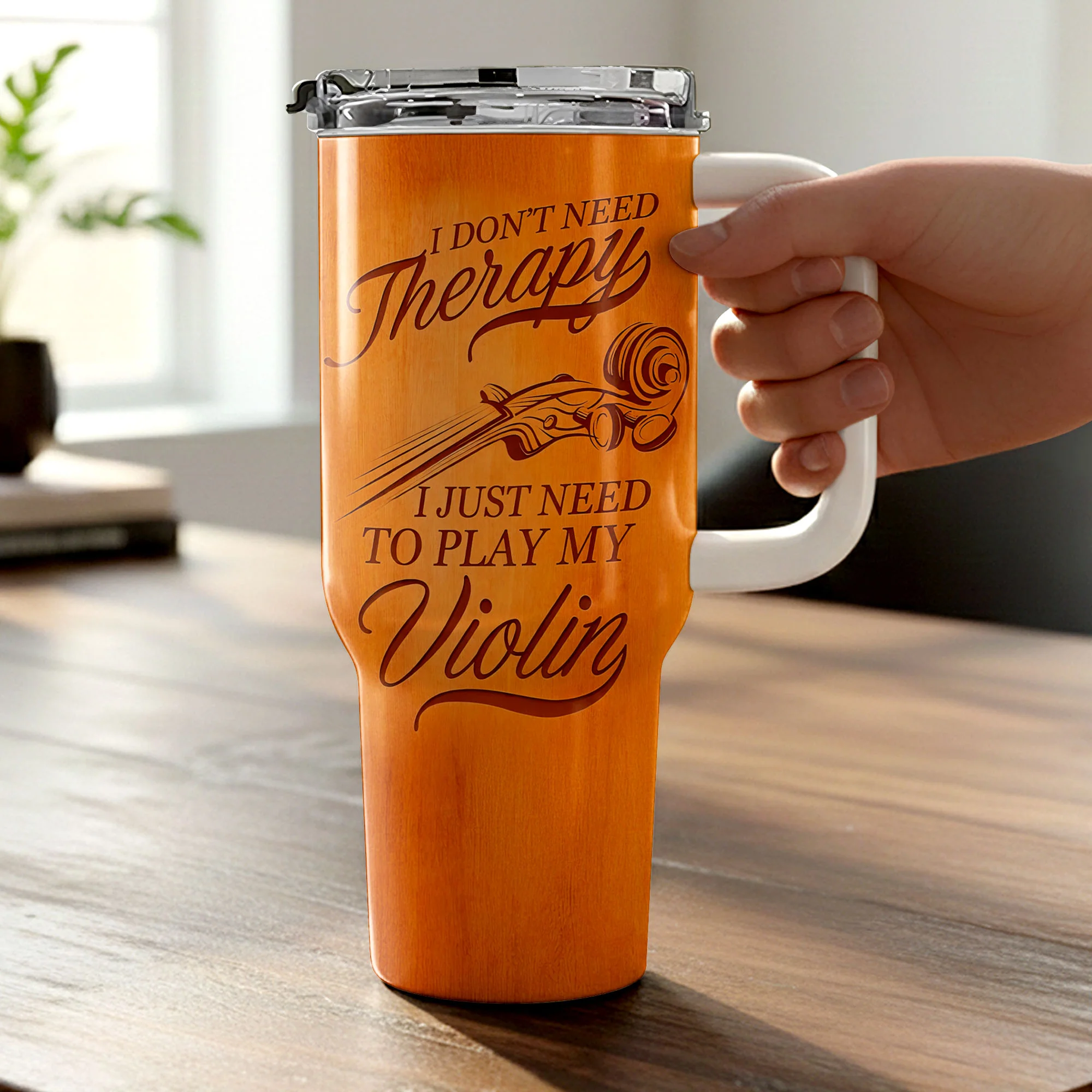 I Don't Need Therapy I Just Need To Play My Violin Musical Instrument - Personalized 40oz Tumbler With Straw - MUSIC020_TBS - Image 6