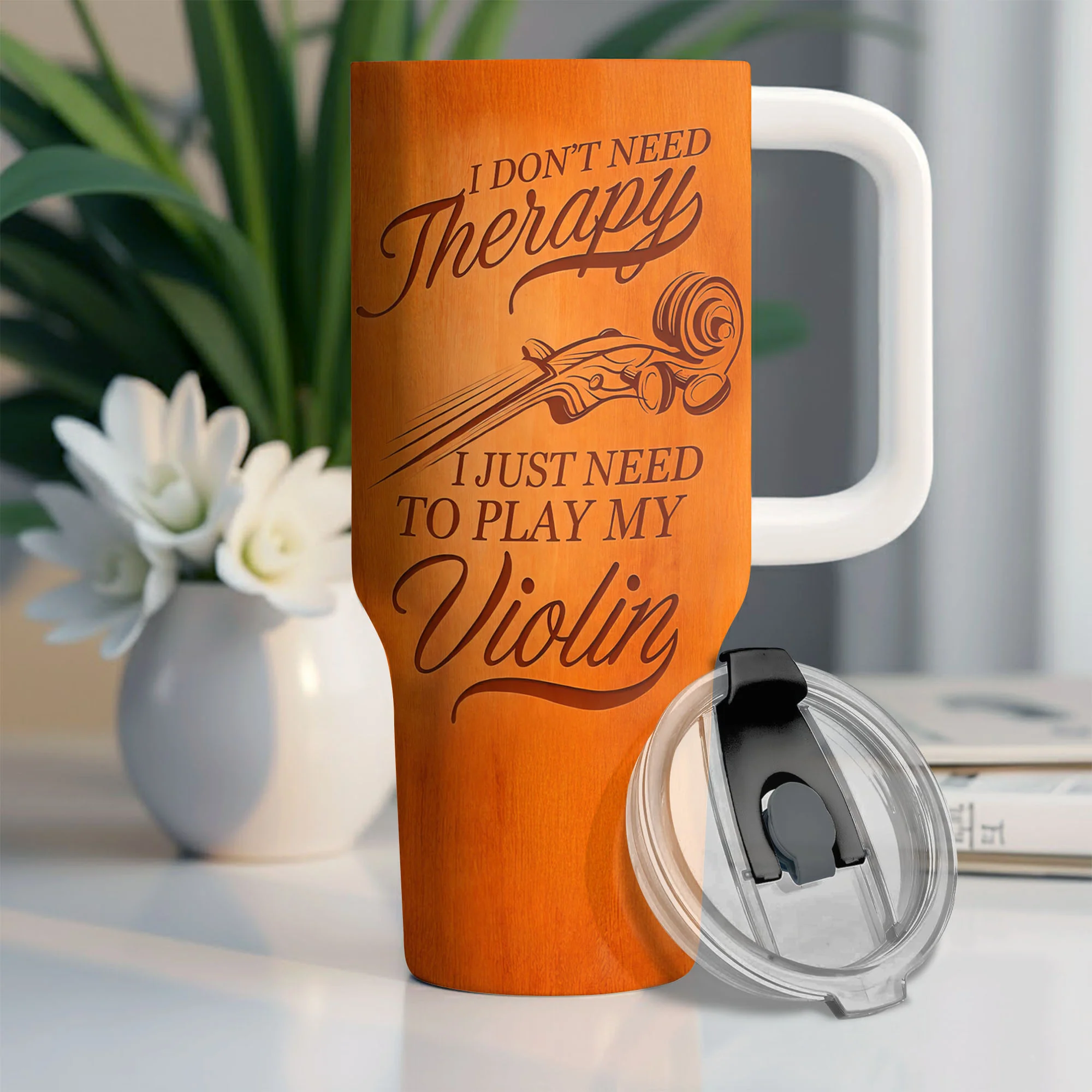 I Don't Need Therapy I Just Need To Play My Violin Musical Instrument - Personalized 40oz Tumbler With Straw - MUSIC020_TBS - Image 7