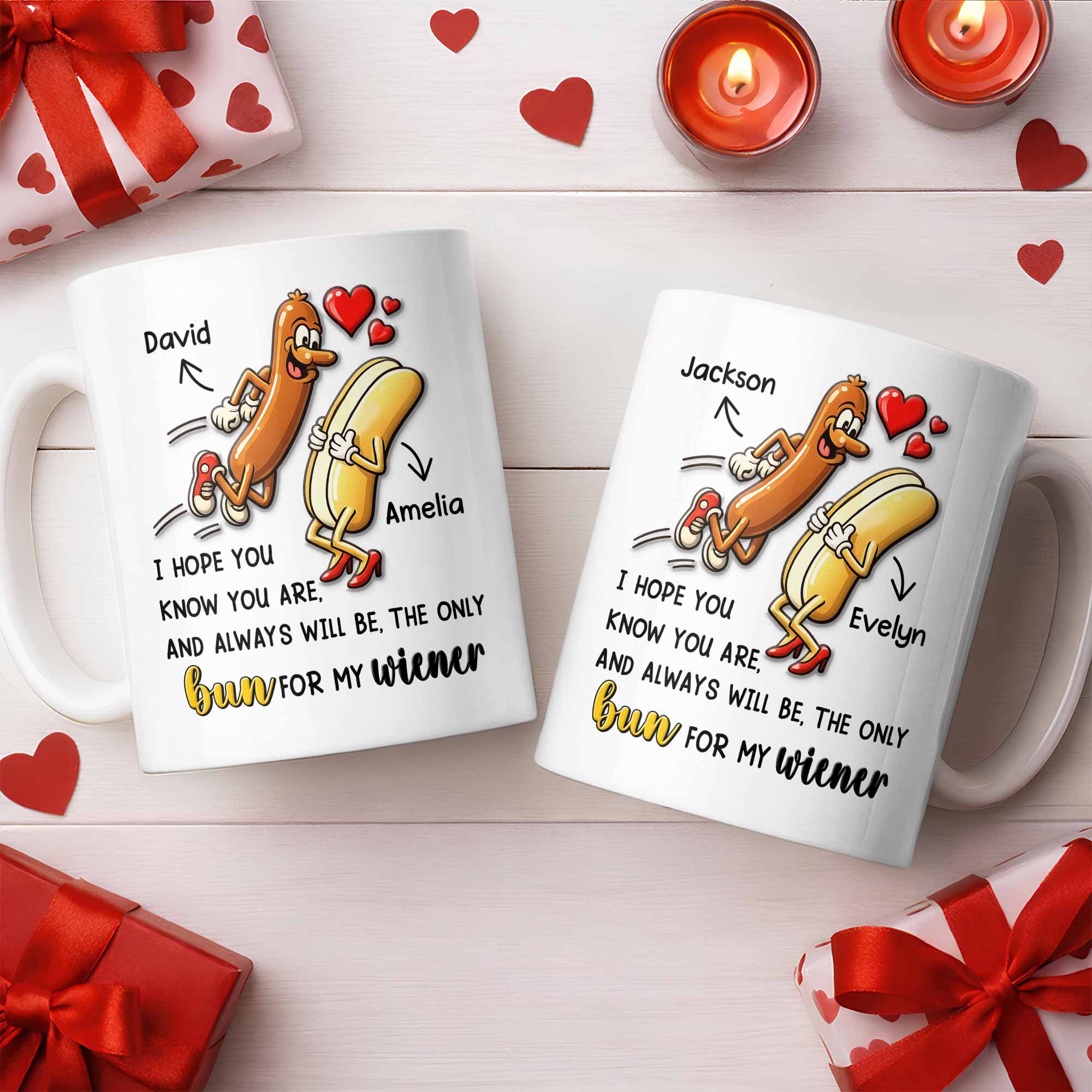 I Hope You Know You Are The Only Bun For My Wiener Sausage Hearts - Personalized Custom Coffee Mug - CPL1380_MG - Image 7