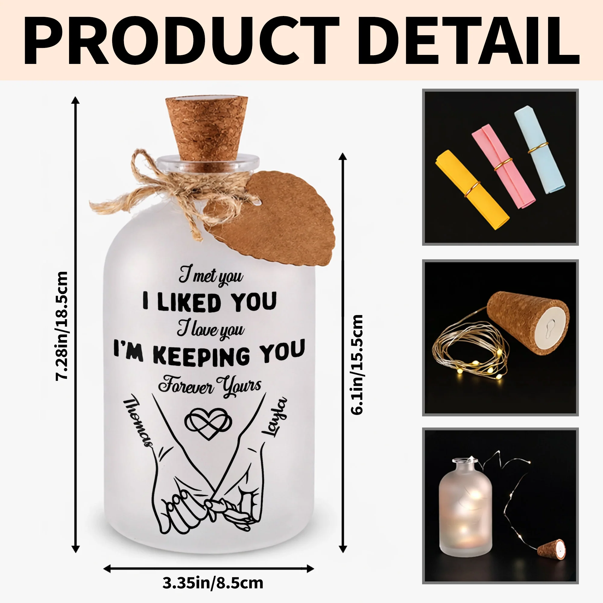 I Met You I Liked You Holding Hands And Calendar - Personalized Short Bottle Light - CPL1338_SBOLI - Image 8