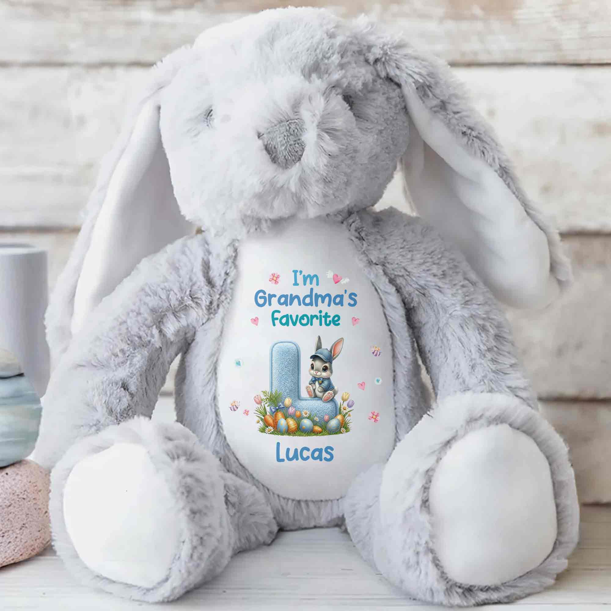 I'm Grandma's Favorite Personalized Letter And Bunny Flower - Personalized Stuffed Bunny - GRK126_BUN - Image 3