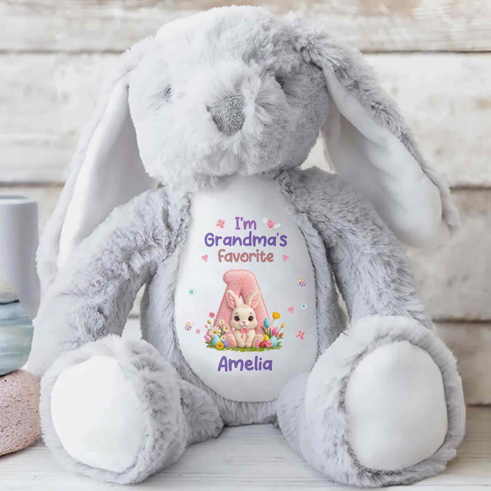 I'm Grandma's Favorite Personalized Letter And Bunny Flower - Personalized Stuffed Bunny - GRK126_BUN - Image 5