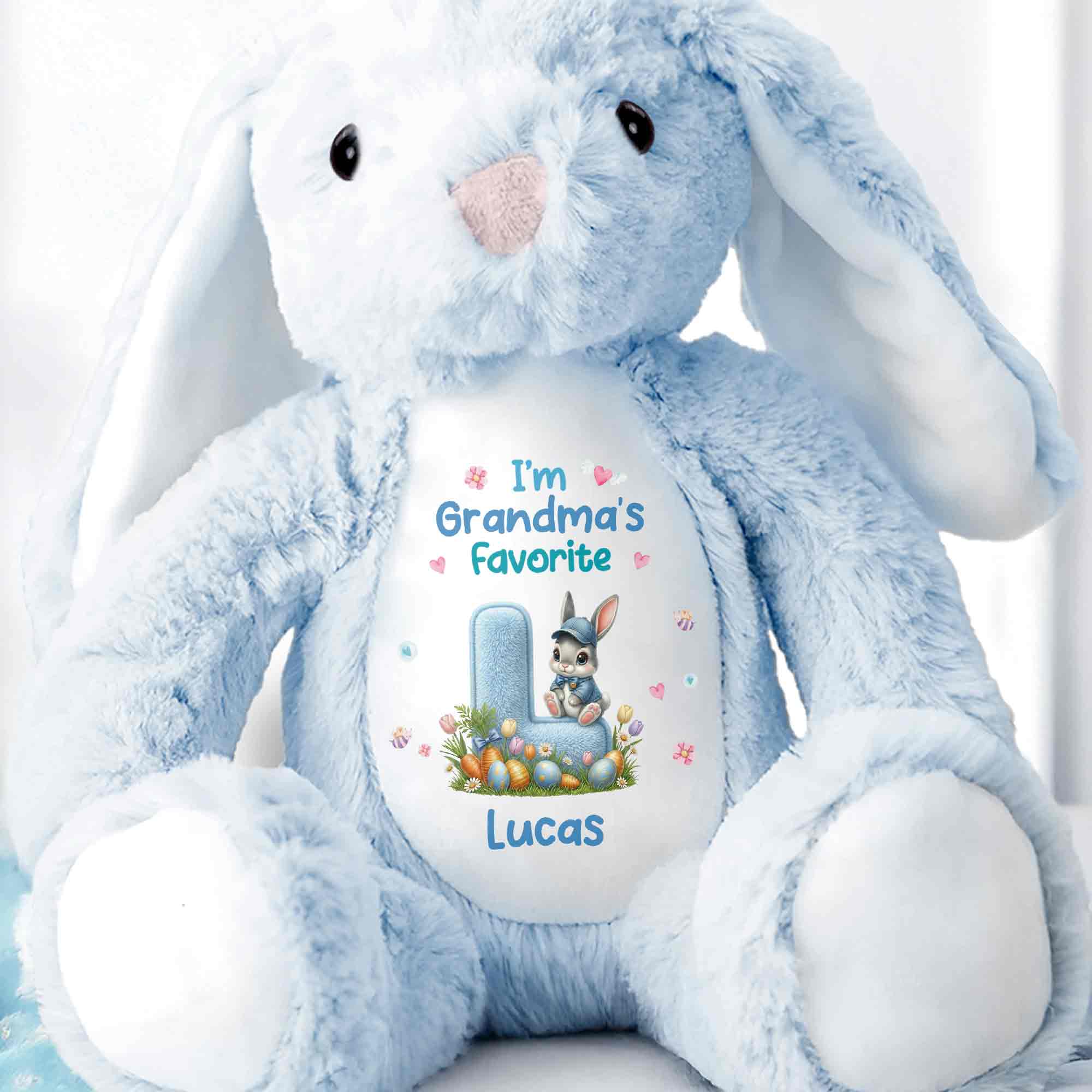 I'm Grandma's Favorite Personalized Letter And Bunny Flower - Personalized Stuffed Bunny - GRK126_BUN - Image 6