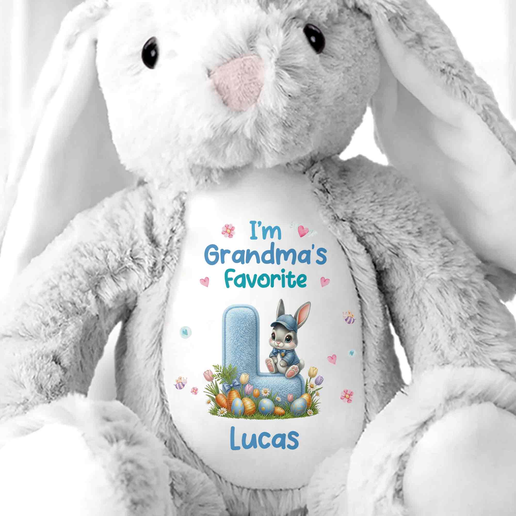 I'm Grandma's Favorite Personalized Letter And Bunny Flower - Personalized Stuffed Bunny - GRK126_BUN - Image 9