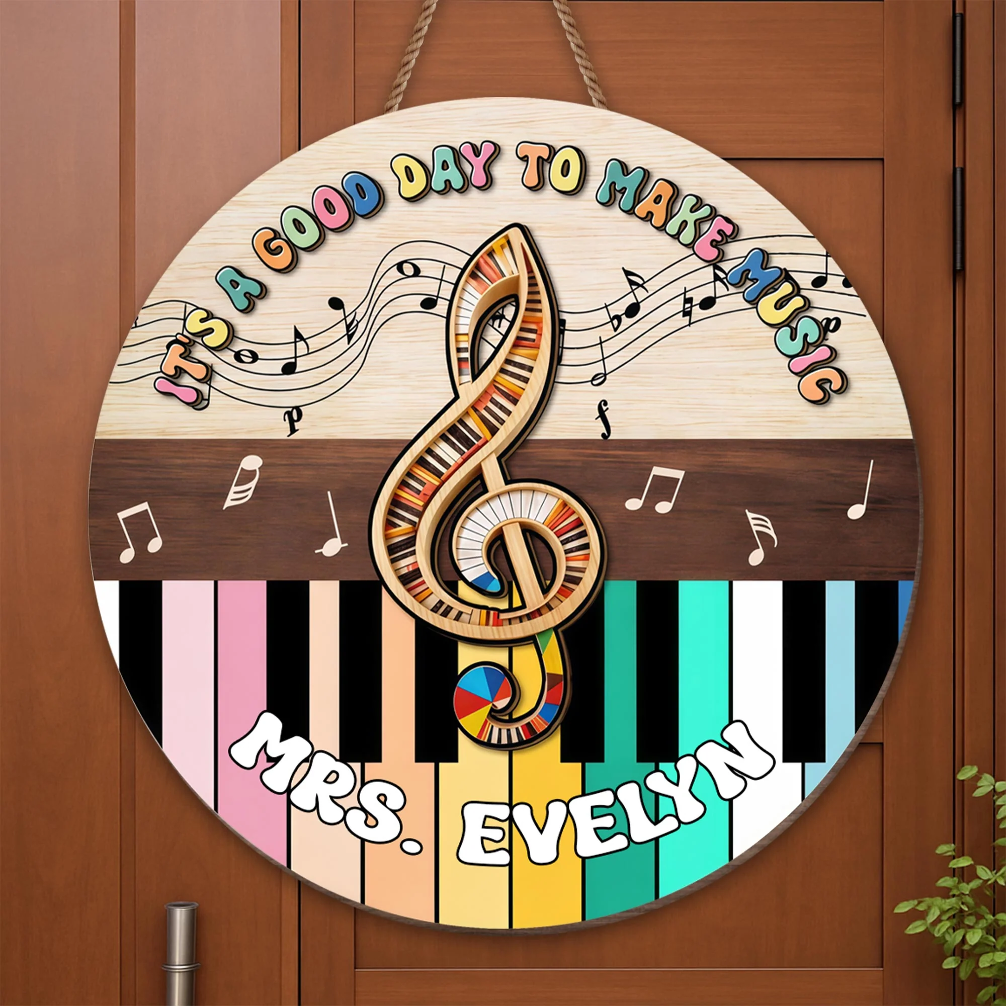 It's A Good Day To Make Music With Piano Keys And Treble Clef - Personalized Custom Shaped Wood Sign - MUSIC009_WSIGN - Image 4