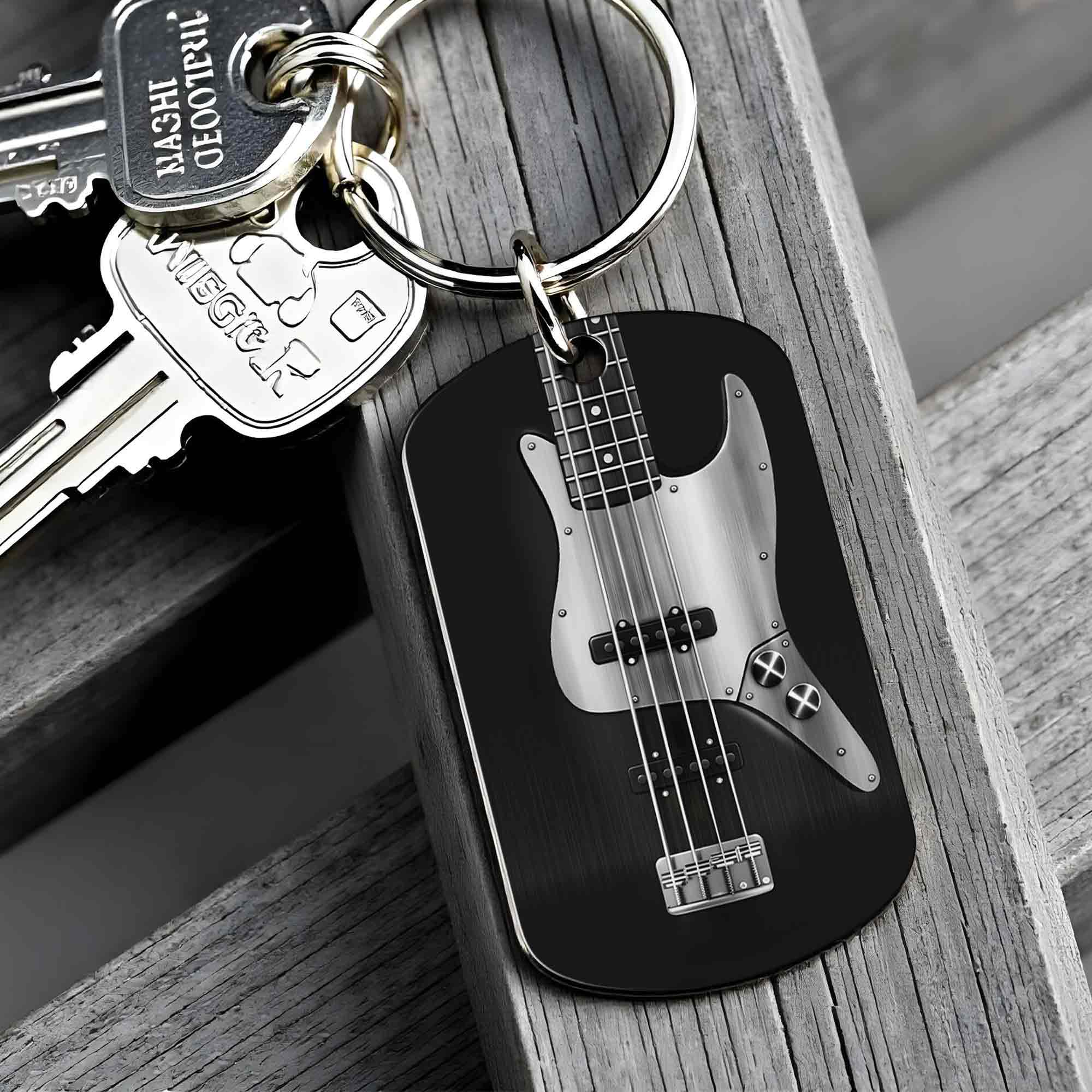It's All About The Bass Guitar Music Lover Gift - Personalized Stainless Steel Keychain - MUSIC010_KCX - Image 5
