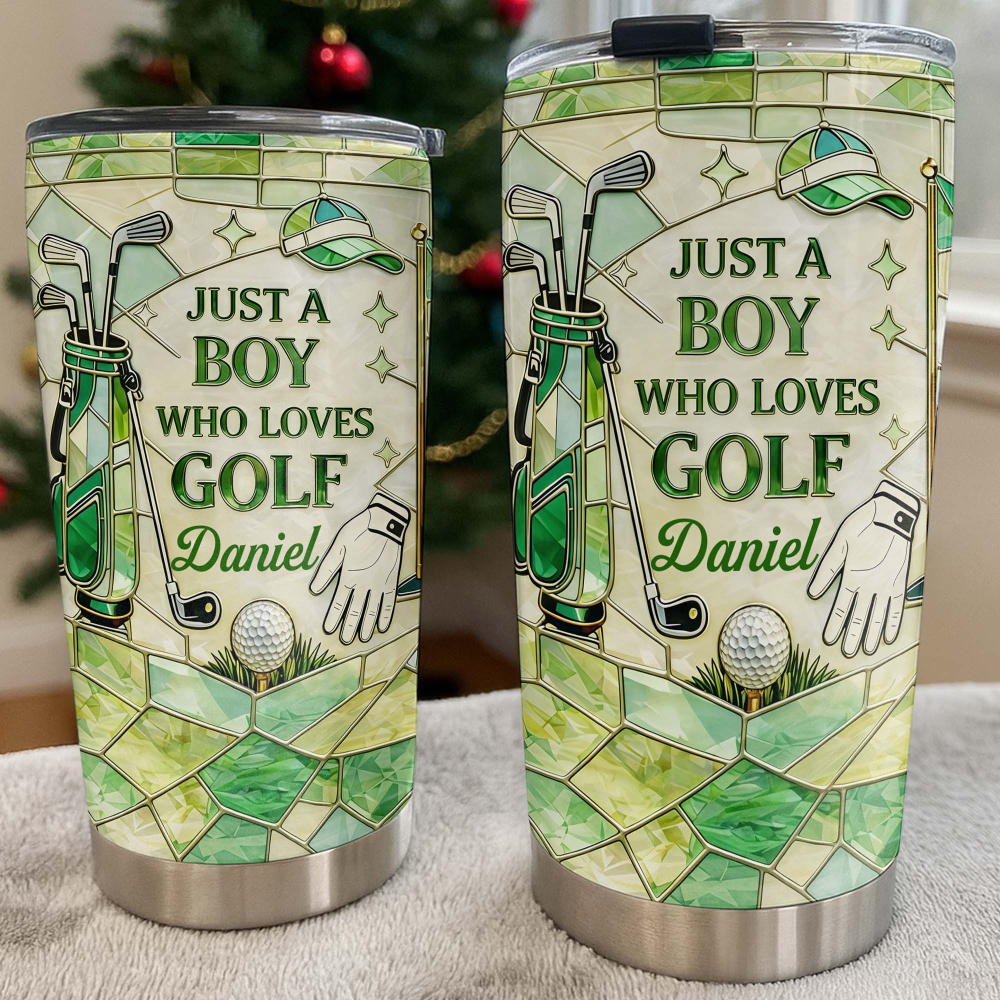 Just A Girl Who Loves Golf With Pink Stained Glass Art - Personalized Custom Stainless Steel Tumbler 20oz 30oz - GOLF020_TB - Image 7