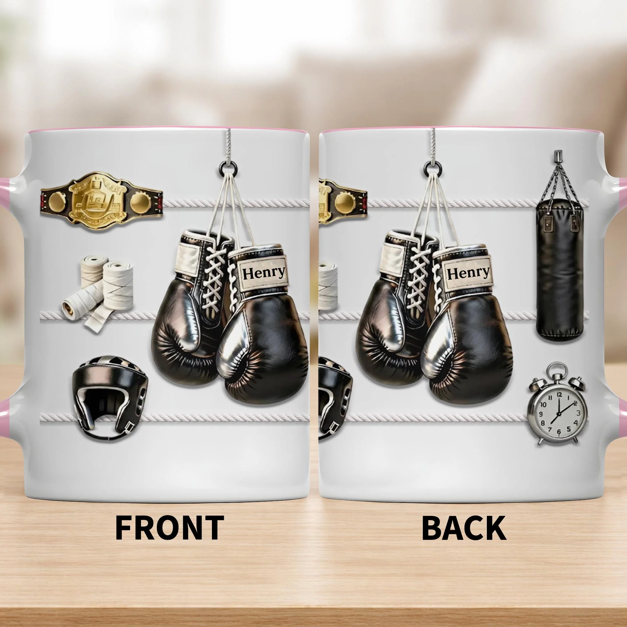 Keep Fighting For Your Dreams Boxing Gloves And Championship Belt - Personalized Custom Accent Mug - HOB104_AMUG - Image 10