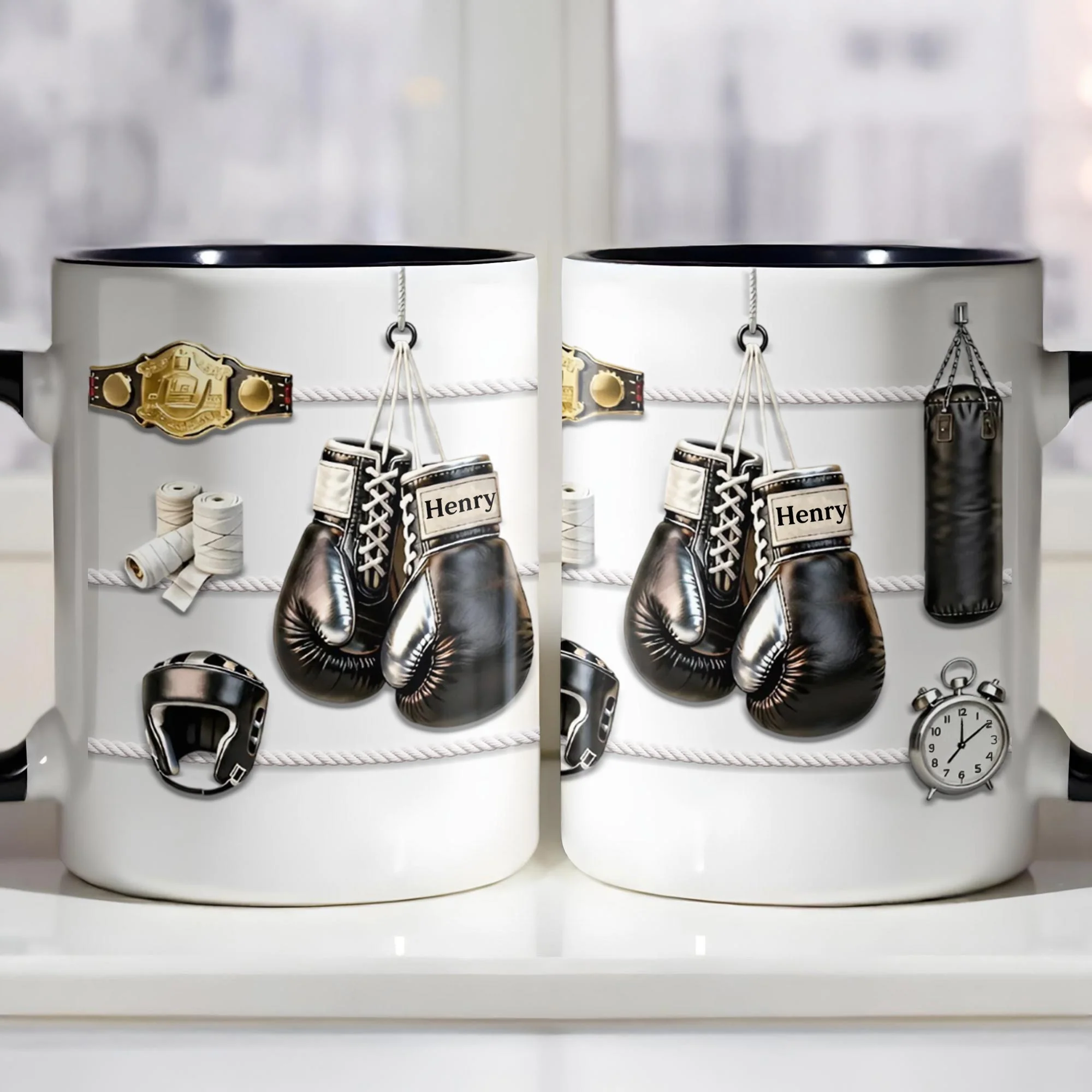 Keep Fighting For Your Dreams Boxing Gloves And Championship Belt - Personalized Custom Accent Mug - HOB104_AMUG - Image 4