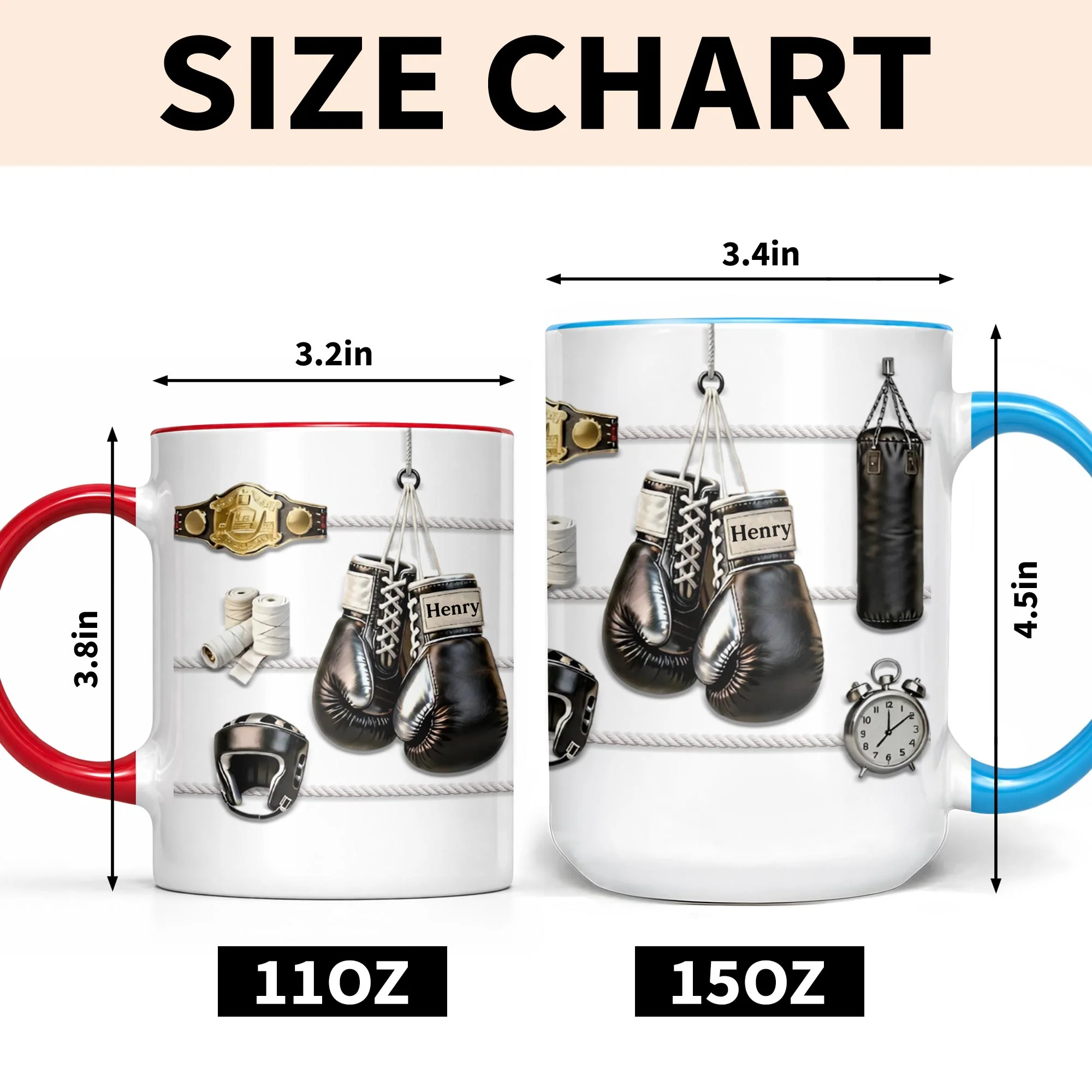Keep Fighting For Your Dreams Boxing Gloves And Championship Belt - Personalized Custom Accent Mug - HOB104_AMUG - Image 7
