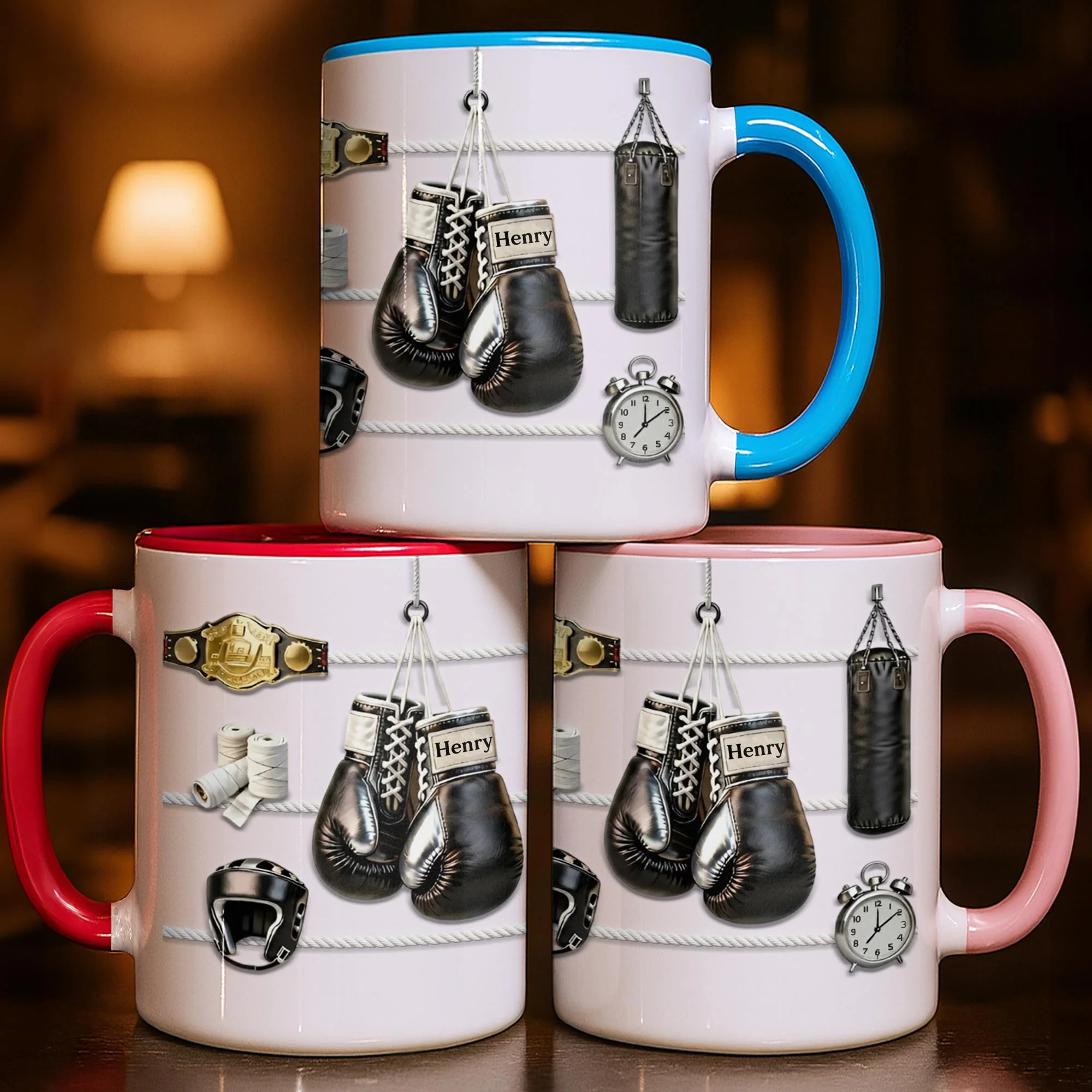 Keep Fighting For Your Dreams Boxing Gloves And Championship Belt - Personalized Custom Accent Mug - HOB104_AMUG - Image 8