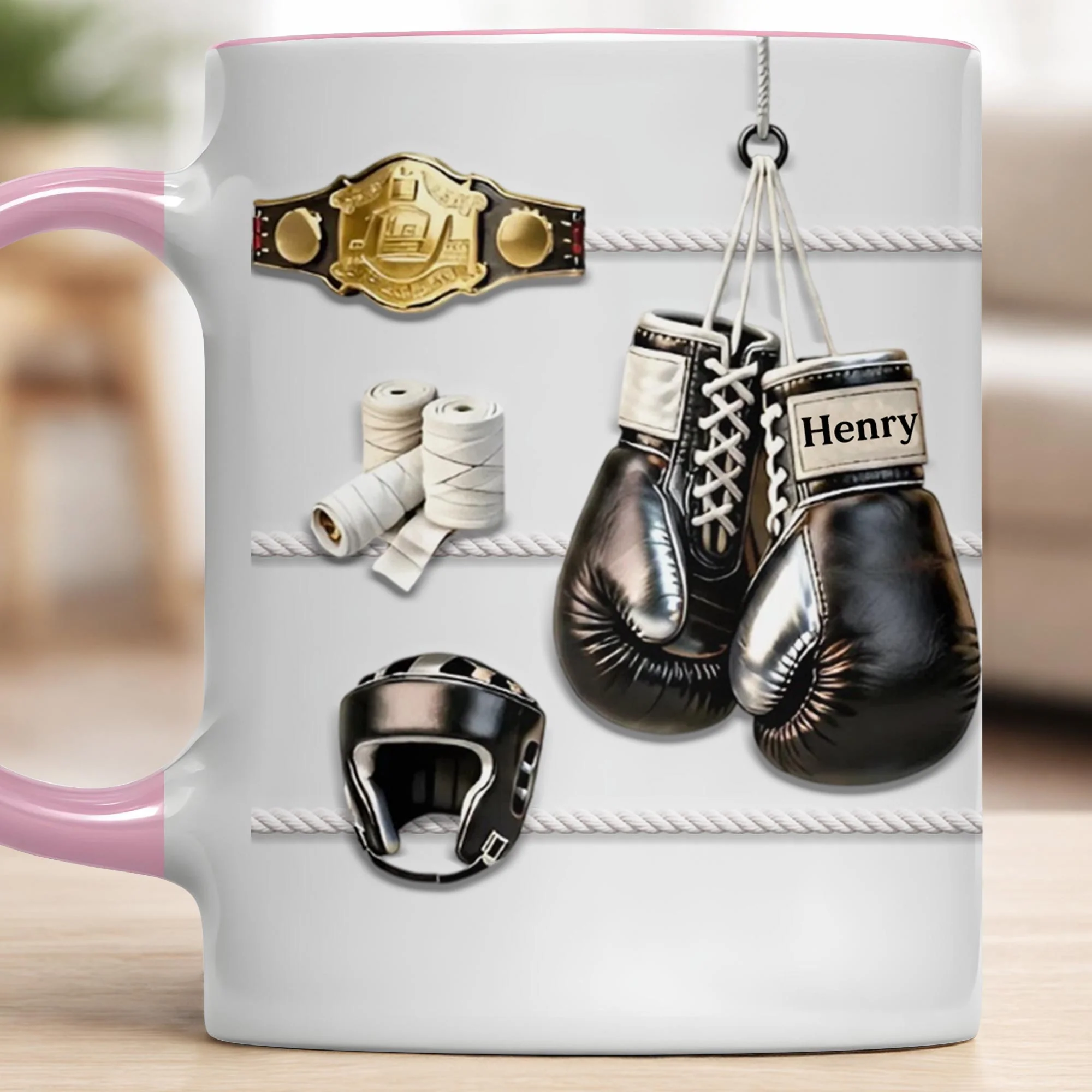 Keep Fighting For Your Dreams Boxing Gloves And Championship Belt - Personalized Custom Accent Mug - HOB104_AMUG - Image 9