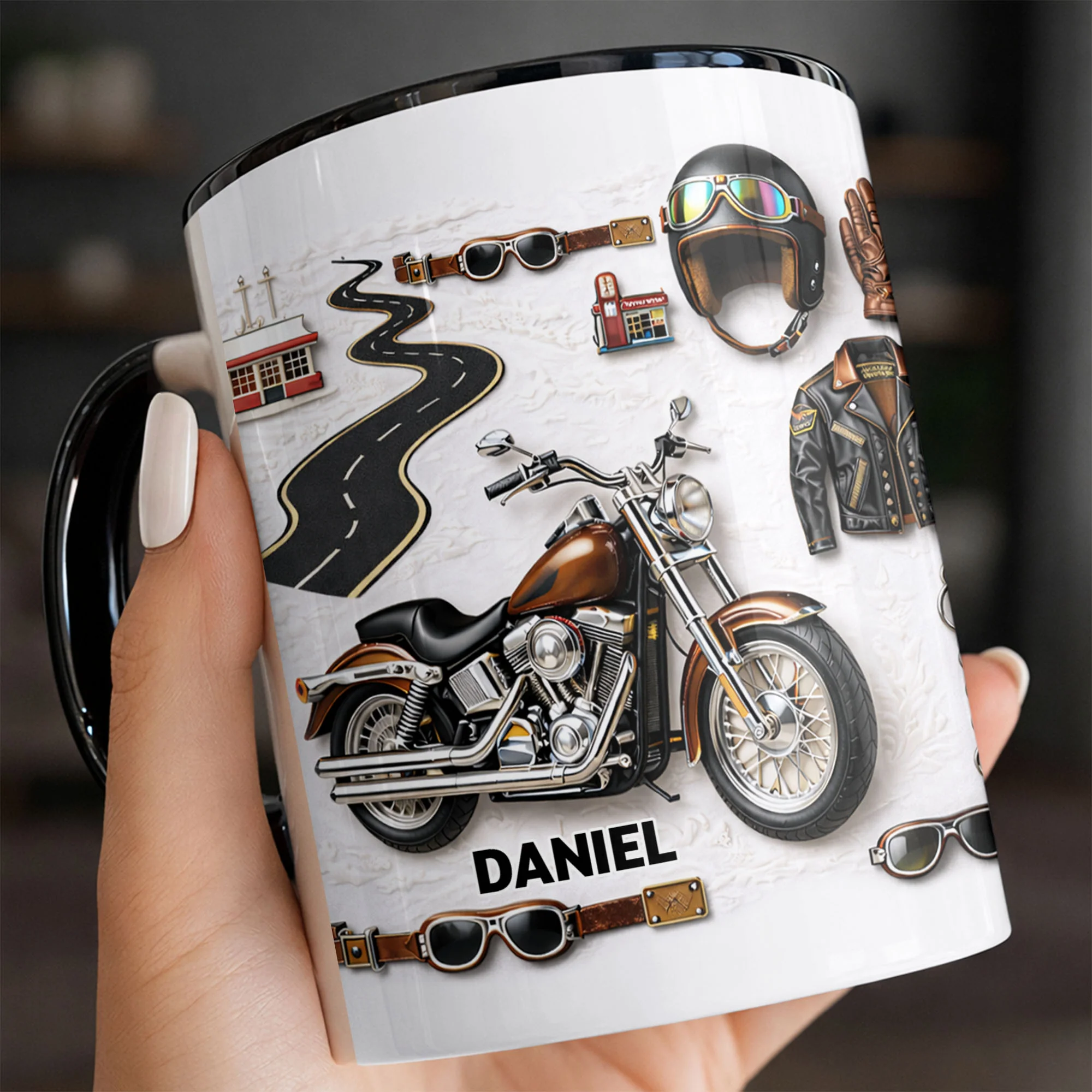 Life Is A Beautiful Ride Personalized Motorcycle With Helmet And Jacket - Personalized Custom Accent Mug - HOB145_AMUG