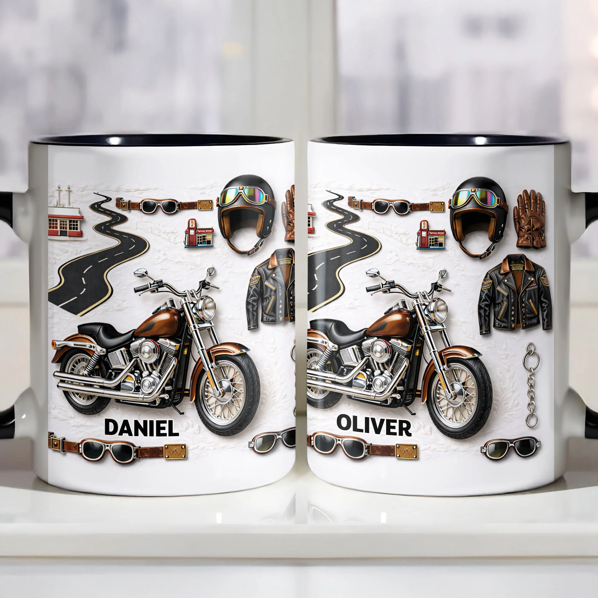 Life Is A Beautiful Ride Personalized Motorcycle With Helmet And Jacket - Personalized Custom Accent Mug - HOB145_AMUG - Image 2