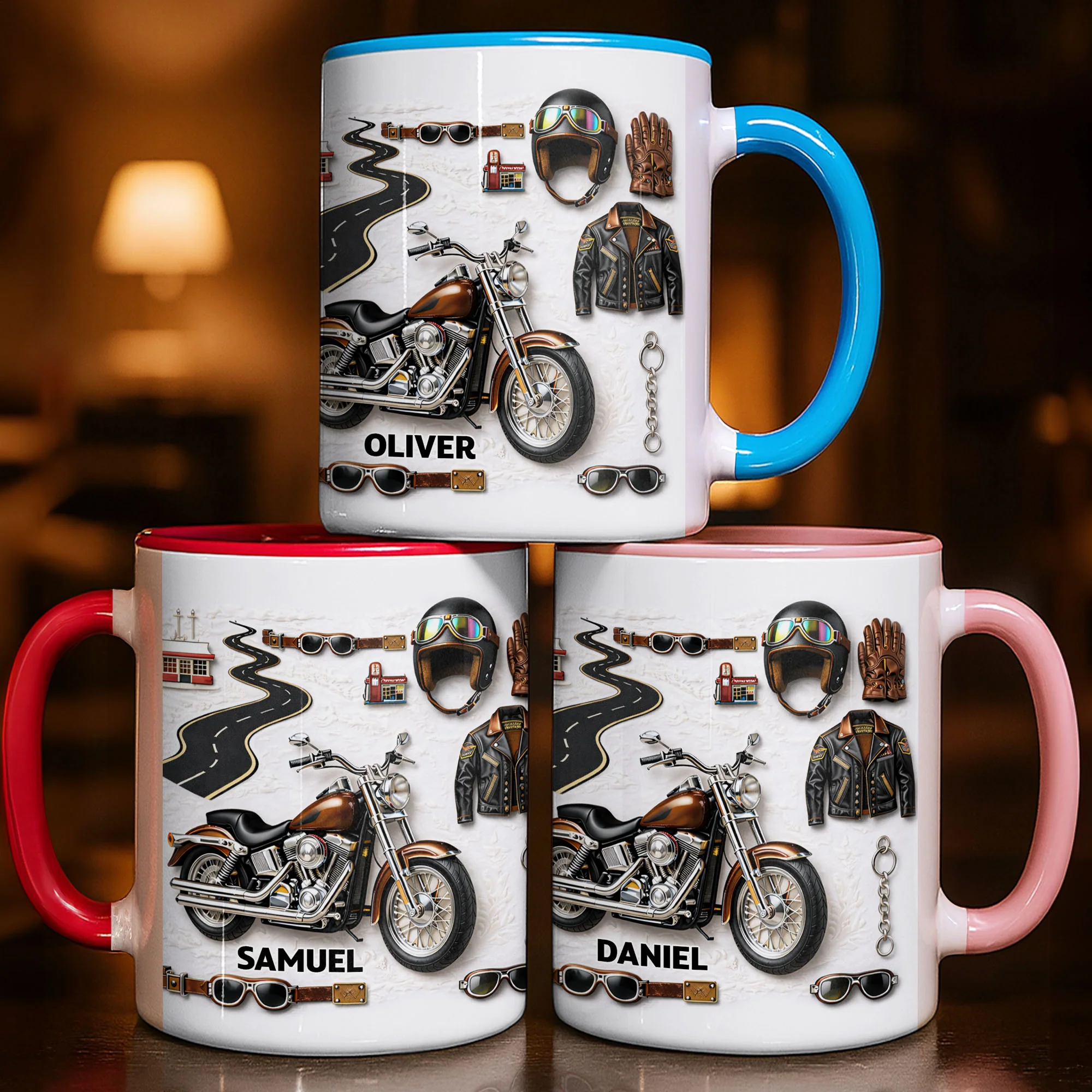 Life Is A Beautiful Ride Personalized Motorcycle With Helmet And Jacket - Personalized Custom Accent Mug - HOB145_AMUG - Image 6