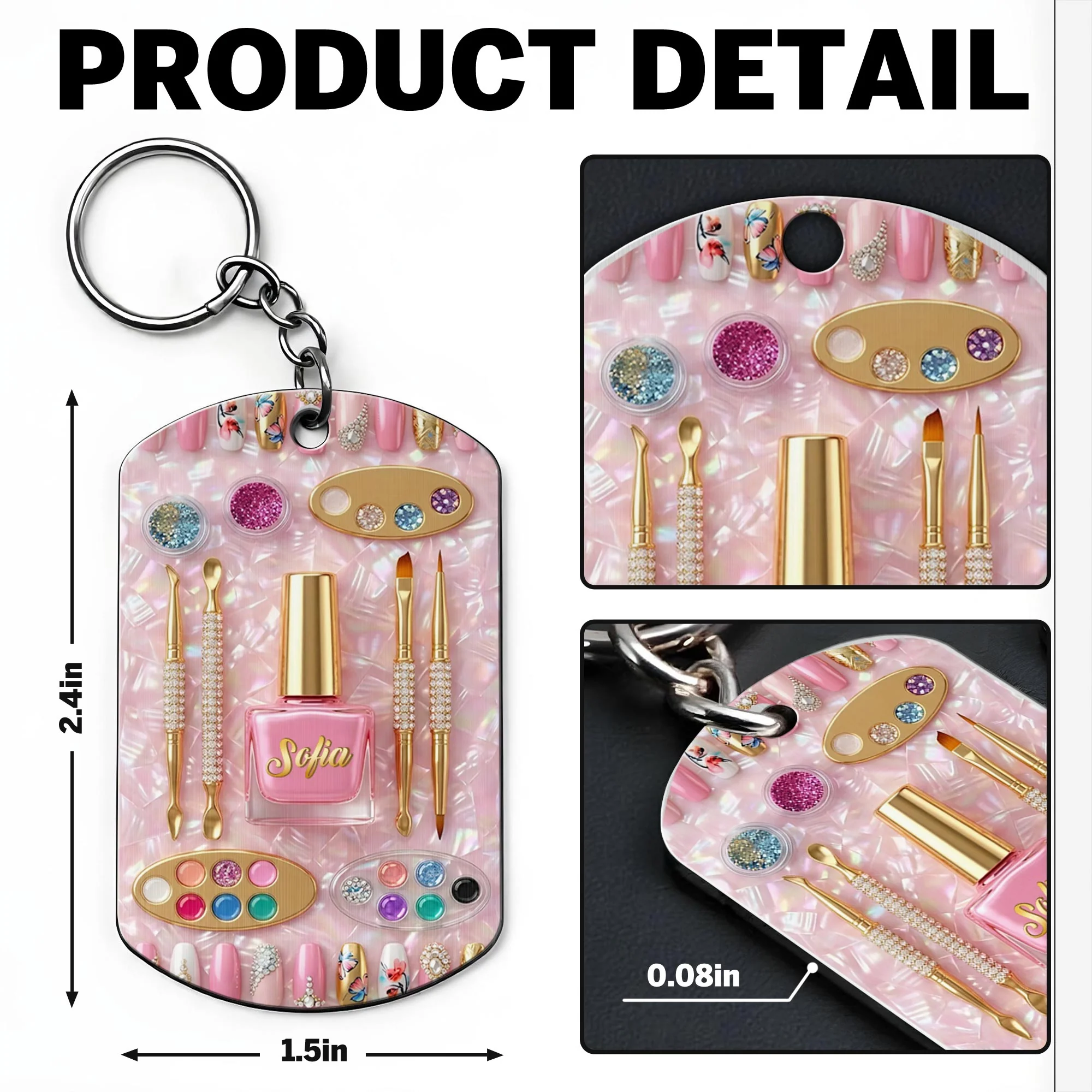 Life Is Better With A Fresh Set Of Nails Polish And Art Tools - Personalized Stainless Steel Keychain - JBS130_KCX - Image 6