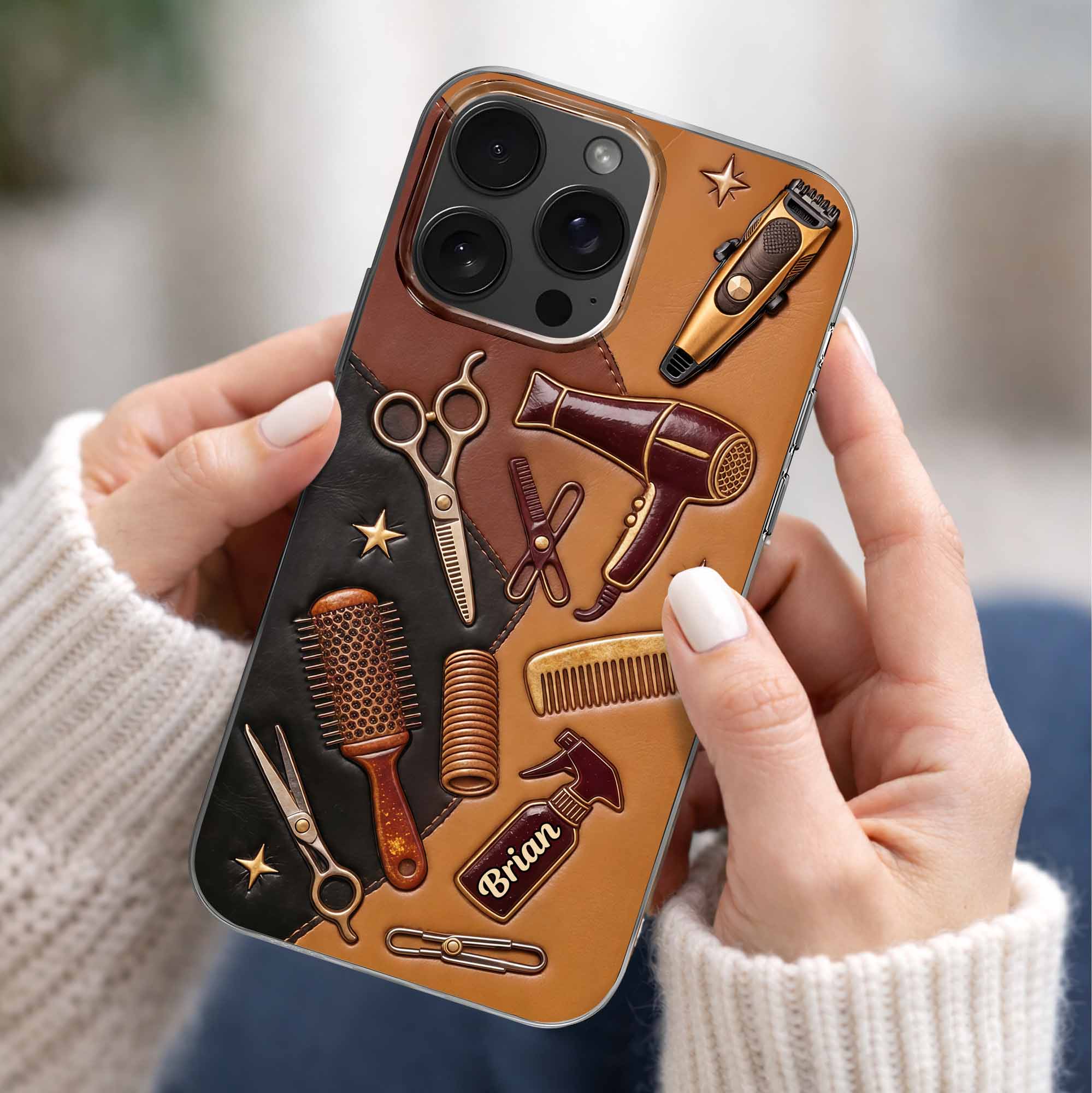 Master Of The Craft Barber Tools And Scissors Design - Personalized Clear Phone Case - HAIR013_PHC - Image 2