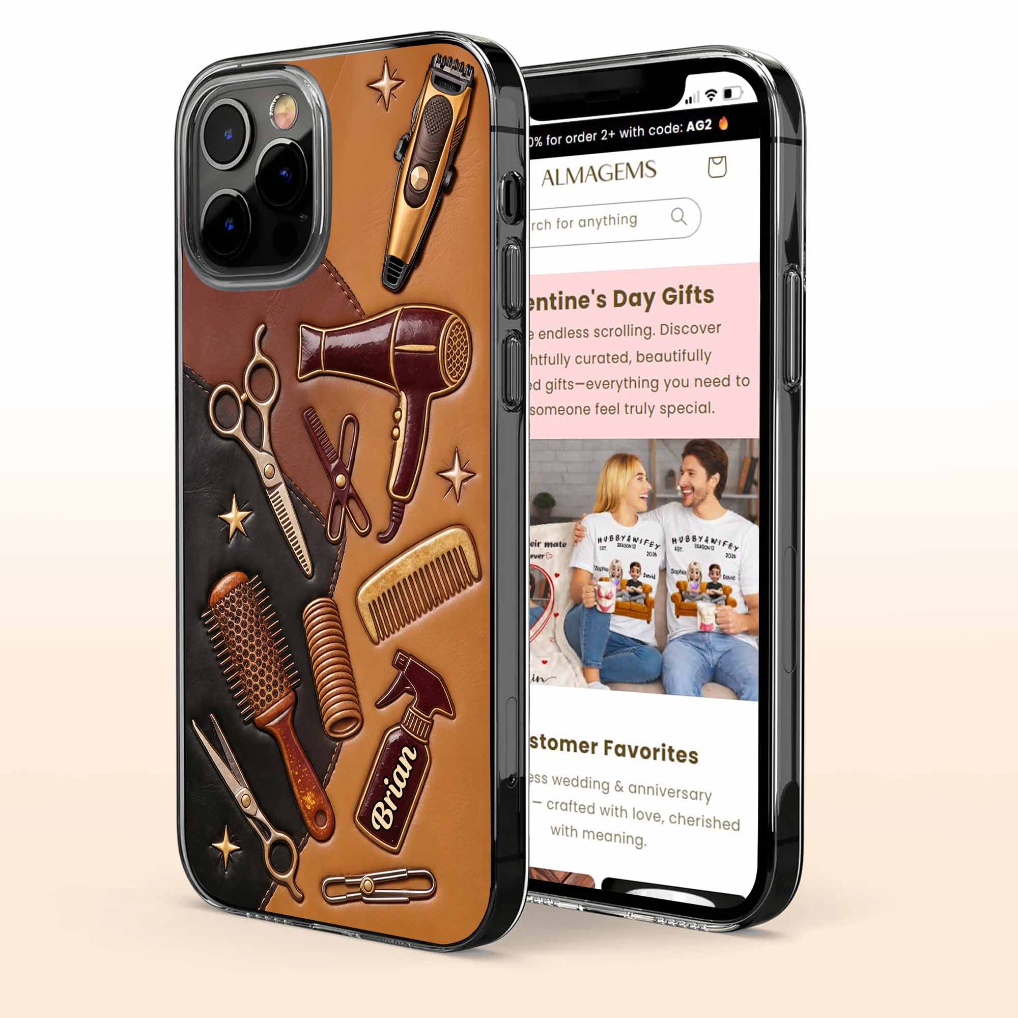 Master Of The Craft Barber Tools And Scissors Design - Personalized Clear Phone Case - HAIR013_PHC - Image 3