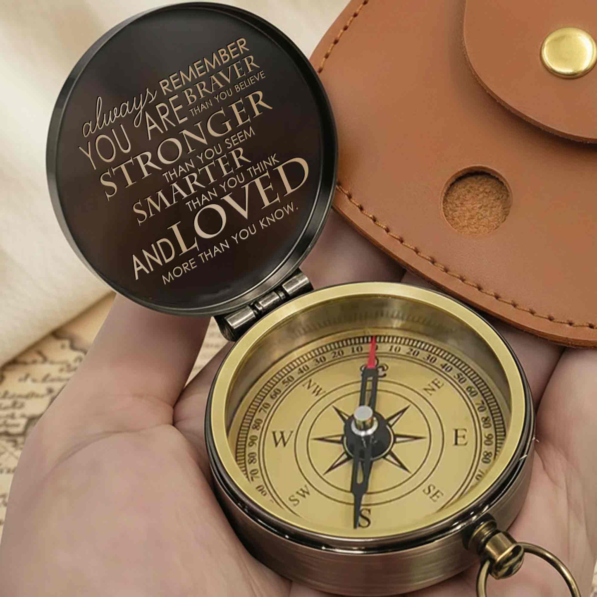 May Your Faith Always Guide You First Communion Cross Design - Personalized Engraved Brass Compass - KID402_ECPASS - Image 8