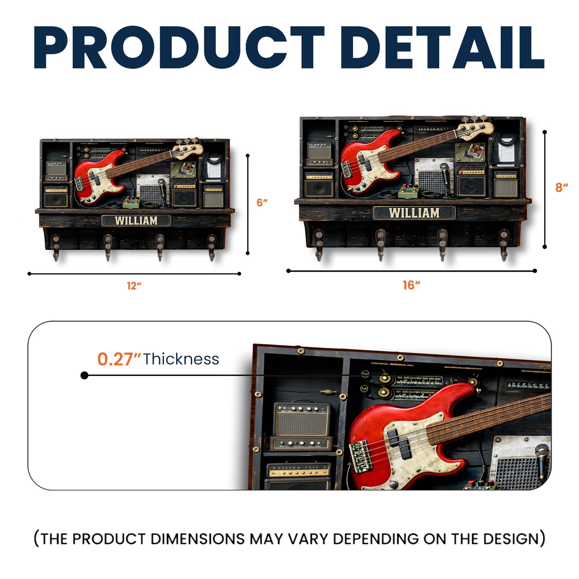 Music Is Life Rock Your World Bass Guitar And Amplifier - Personalized Key Holder - MUSIC021_KHO - Image 6
