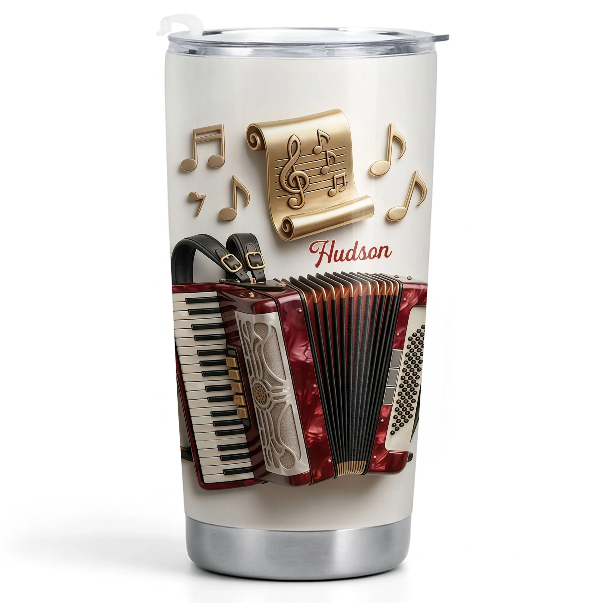 Music Is The Language Of The Heart Accordion And Musical Notes - Personalized Custom Stainless Steel Tumbler 20oz 30oz - MUSIC036_TB - Image 9