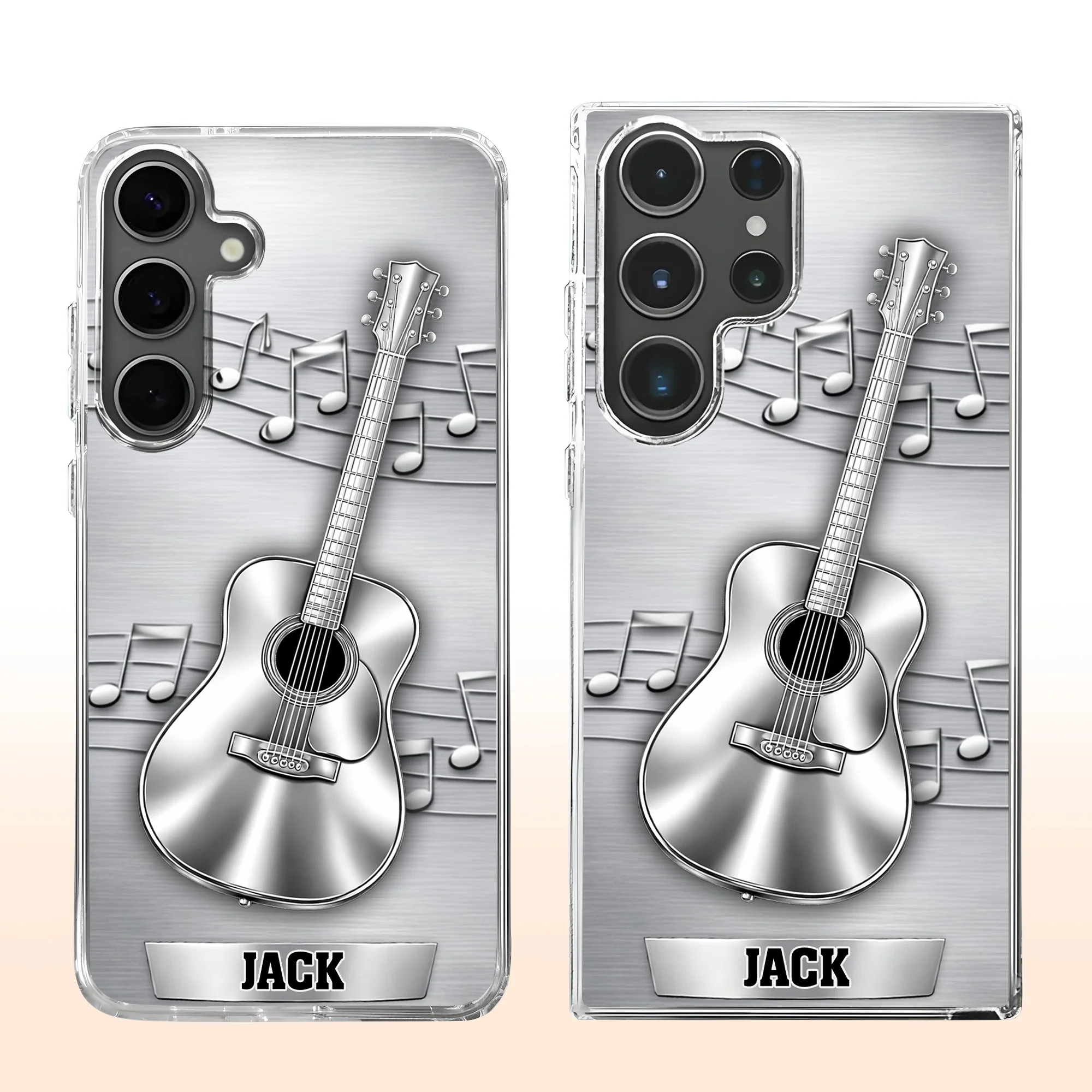 Music Is The Language Of The Soul Metallic Acoustic Guitar - Personalized Clear Phone Case - MUSIC022_PHC - Image 9