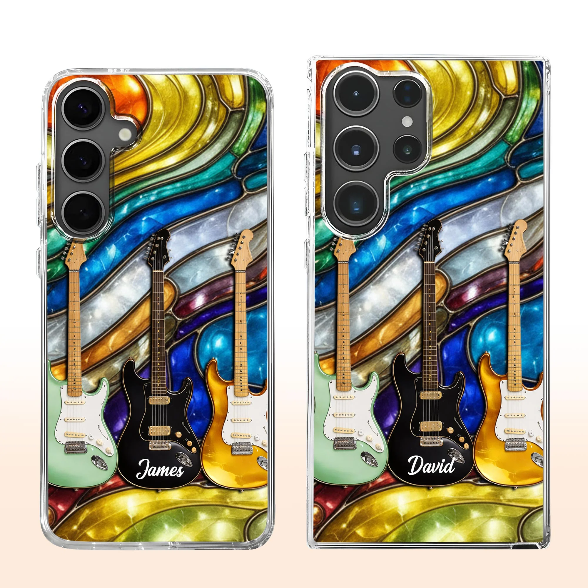 Music Is The Soul Of The Universe Stained Glass Electric Guitars Design - Personalized Clear Phone Case - MUSIC041_PHC - Image 10
