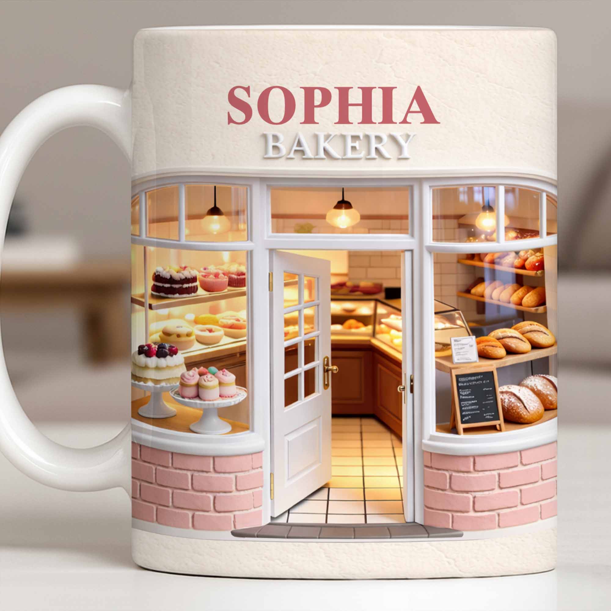 My Bakery Custom Storefront With Cakes And Bread - Personalized Custom Coffee Mug - HOB132_MG - Image 10
