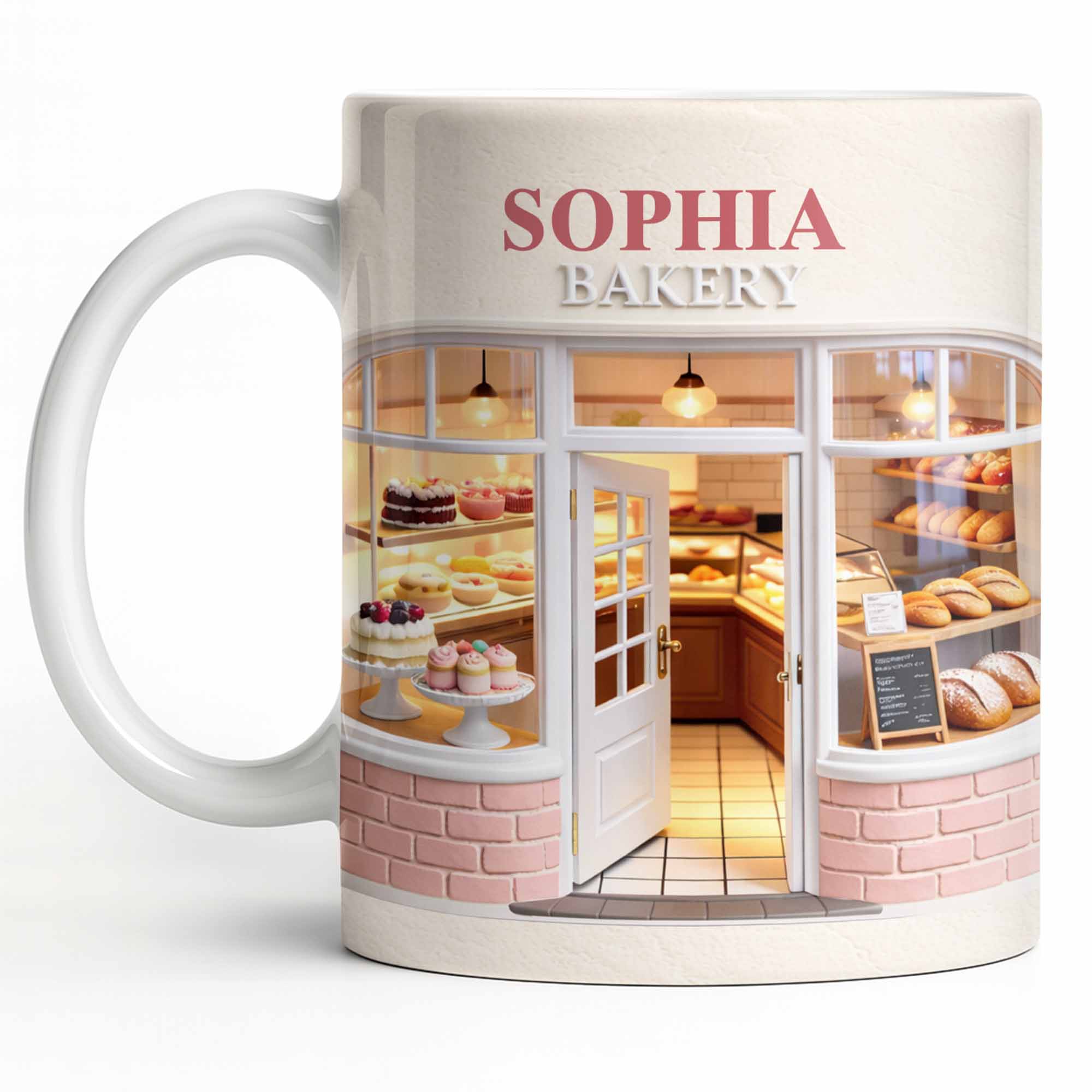 My Bakery Custom Storefront With Cakes And Bread - Personalized Custom Coffee Mug - HOB132_MG - Image 12
