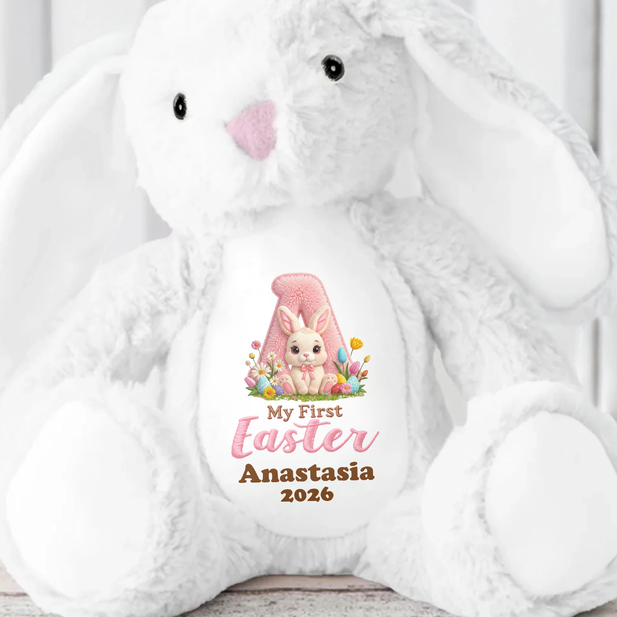 My First Easter Personalized Plush With Bunny And Easter Eggs - Personalized Stuffed Bunny - KID596_BUN - Image 4