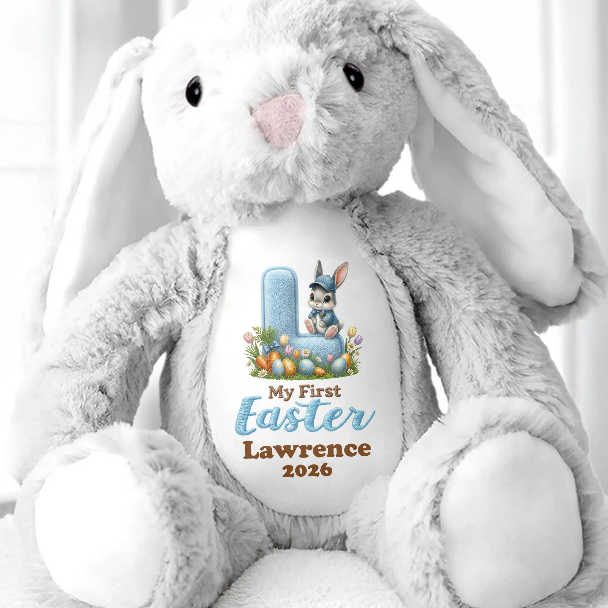 My First Easter Personalized Plush With Bunny And Easter Eggs - Personalized Stuffed Bunny - KID596_BUN - Image 7