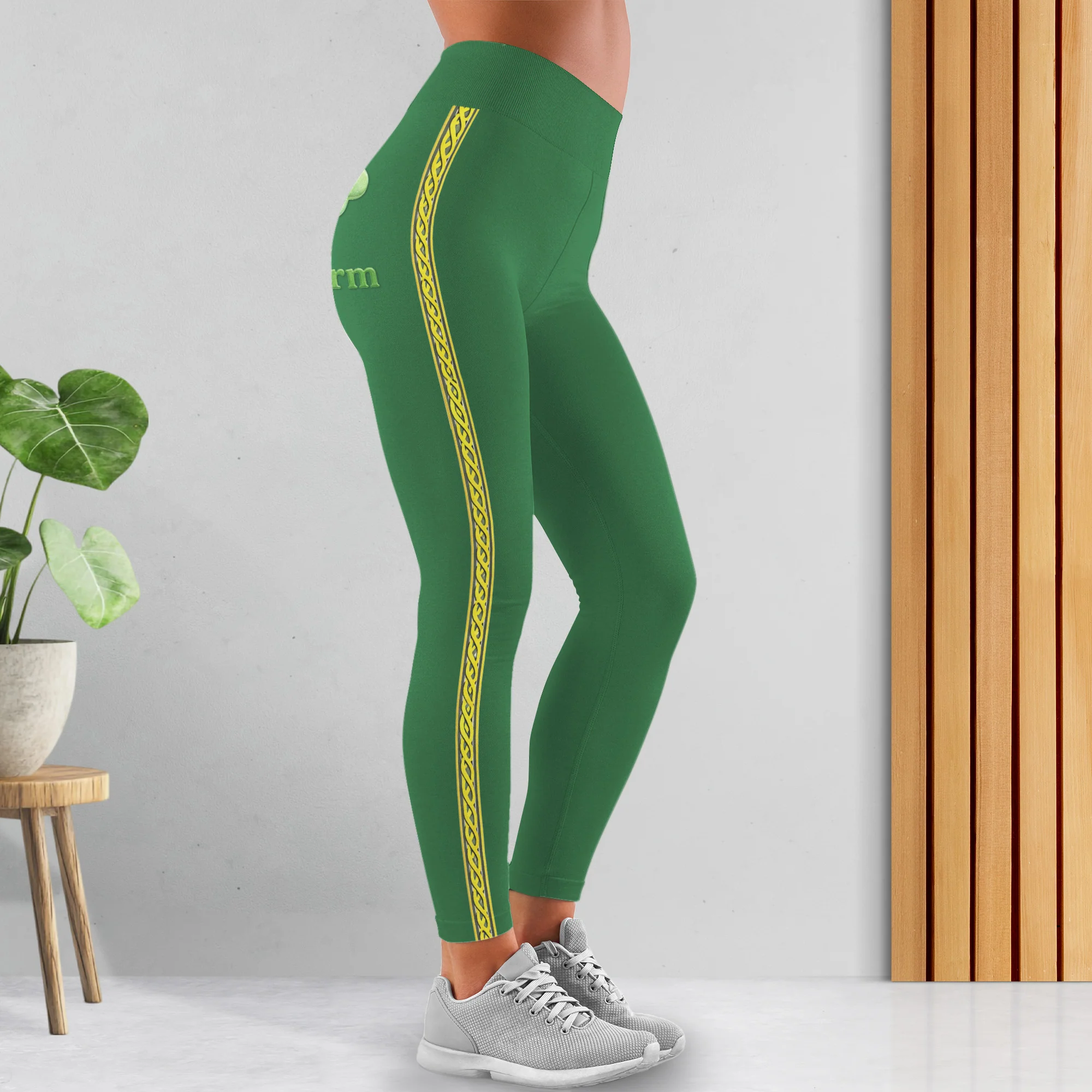 Owns My Heart And My Lucky Charm Four Leaf Clover - Personalized Women Leggings - HER006_WLEG - Image 6