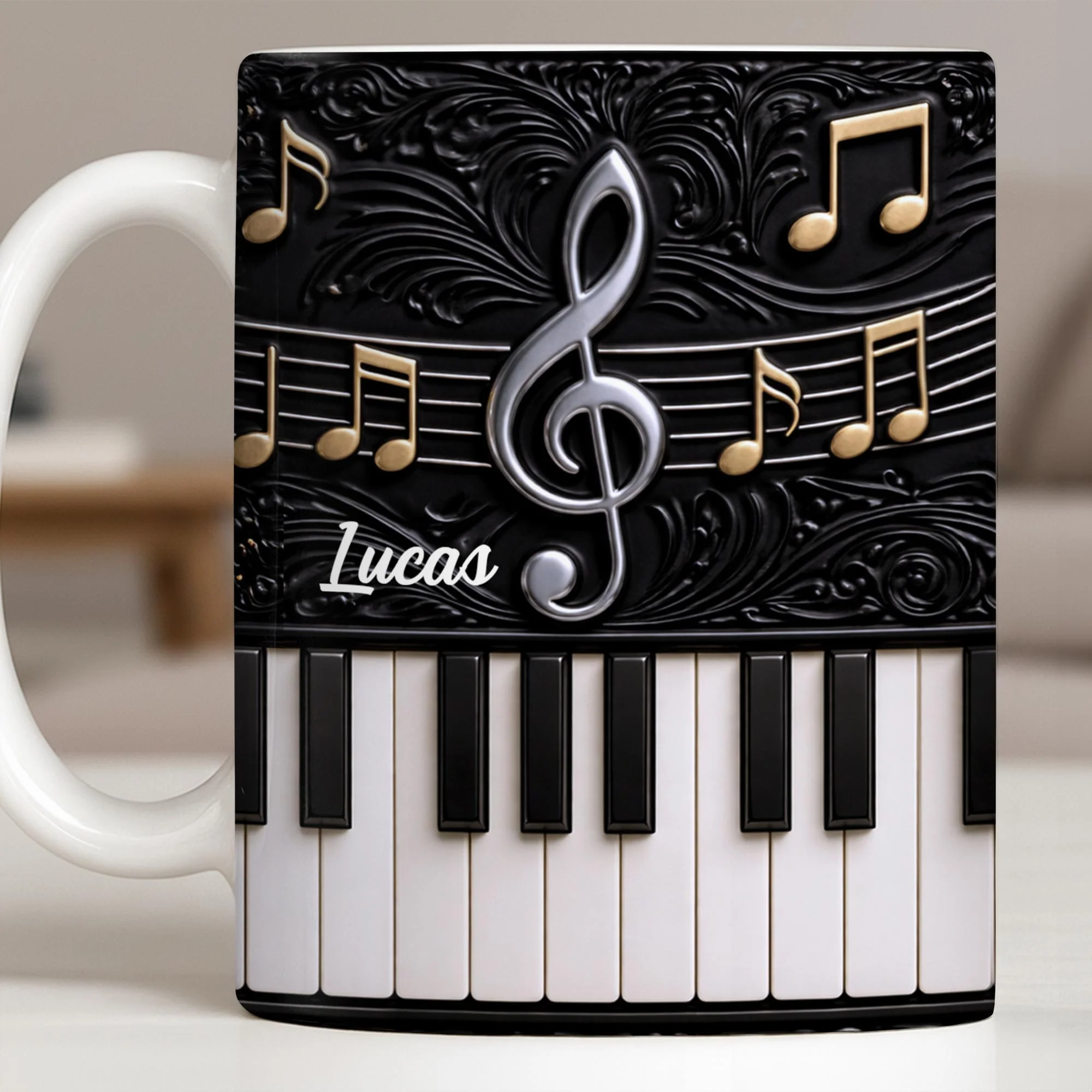 Personalized Music Note Design With Piano Keys - Personalized Custom Coffee Mug - MUSIC024_MG - Image 11