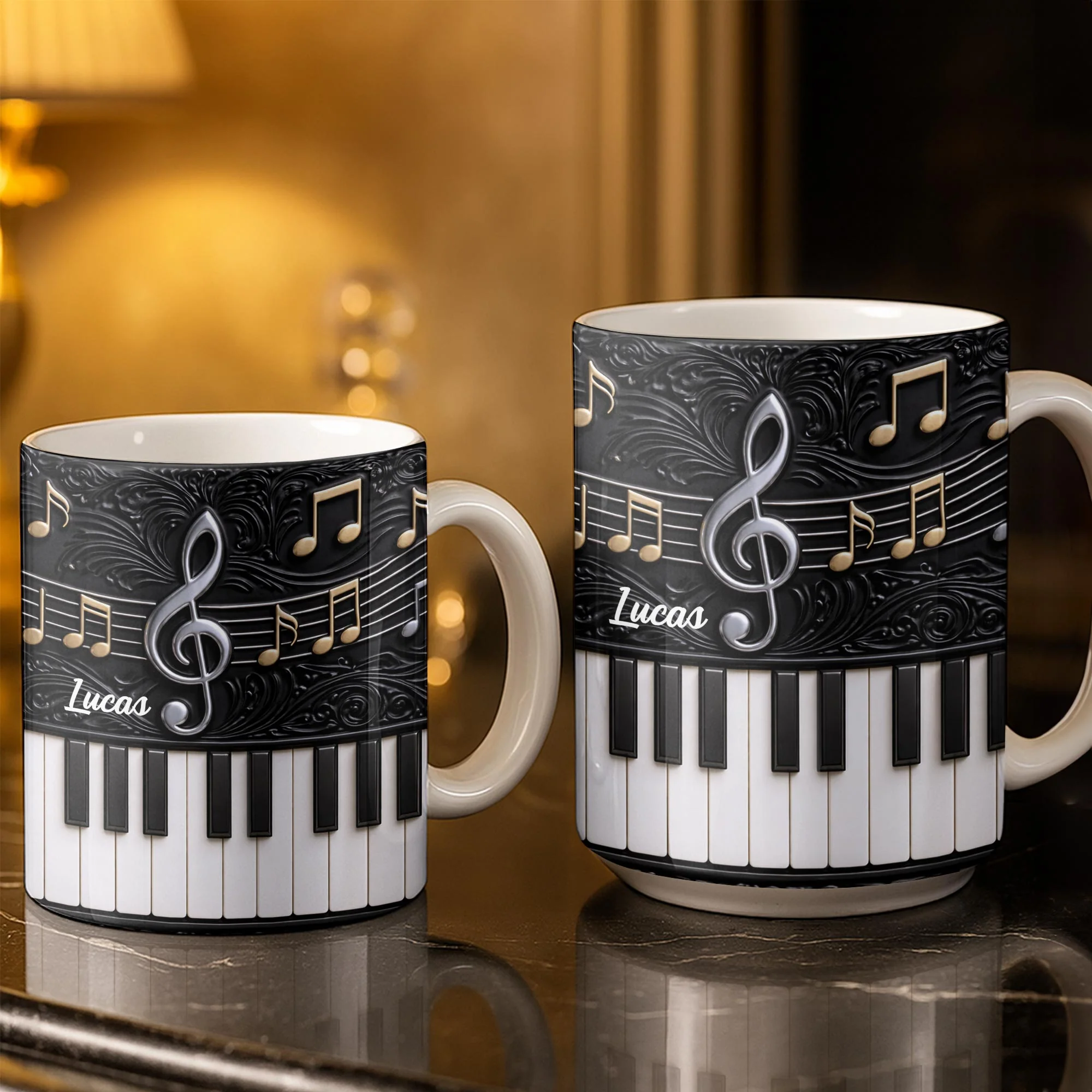 Personalized Music Note Design With Piano Keys - Personalized Custom Coffee Mug - MUSIC024_MG - Image 4
