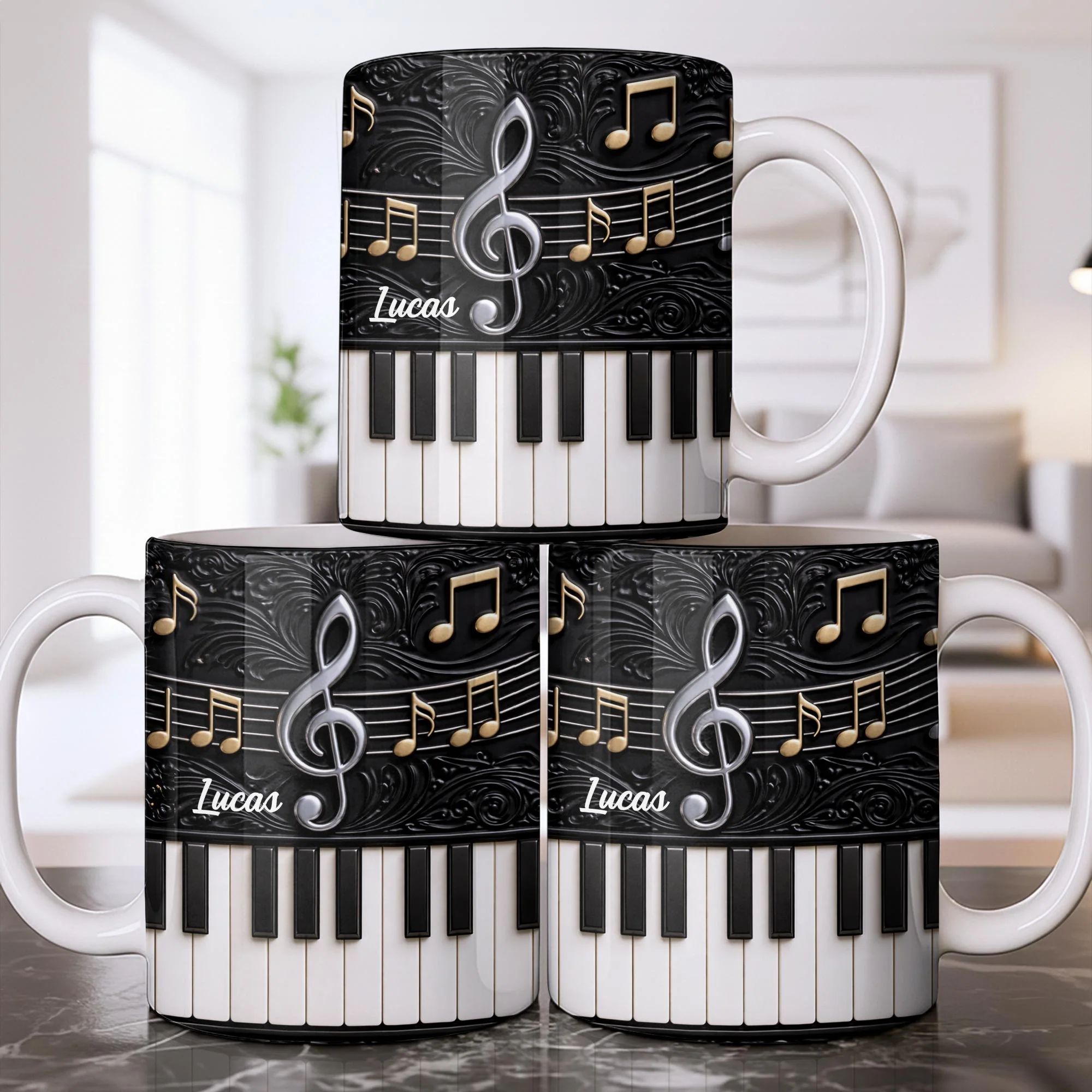 Personalized Music Note Design With Piano Keys - Personalized Custom Coffee Mug - MUSIC024_MG - Image 8