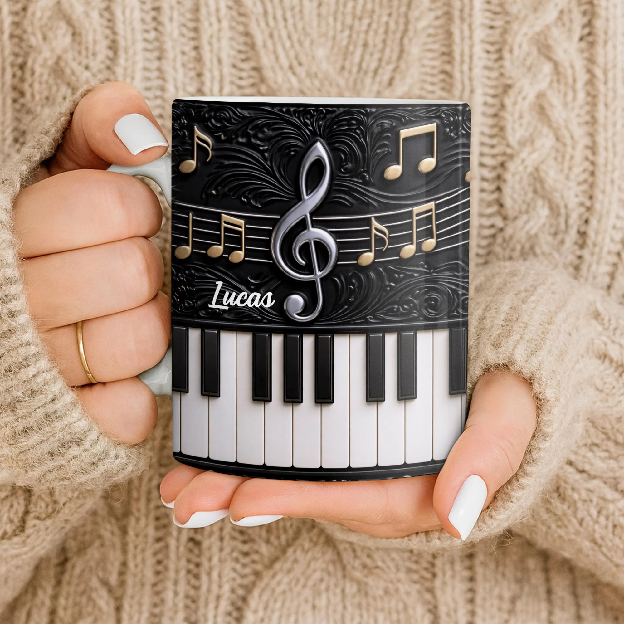 Personalized Music Note Design With Piano Keys - Personalized Custom Coffee Mug - MUSIC024_MG - Image 9