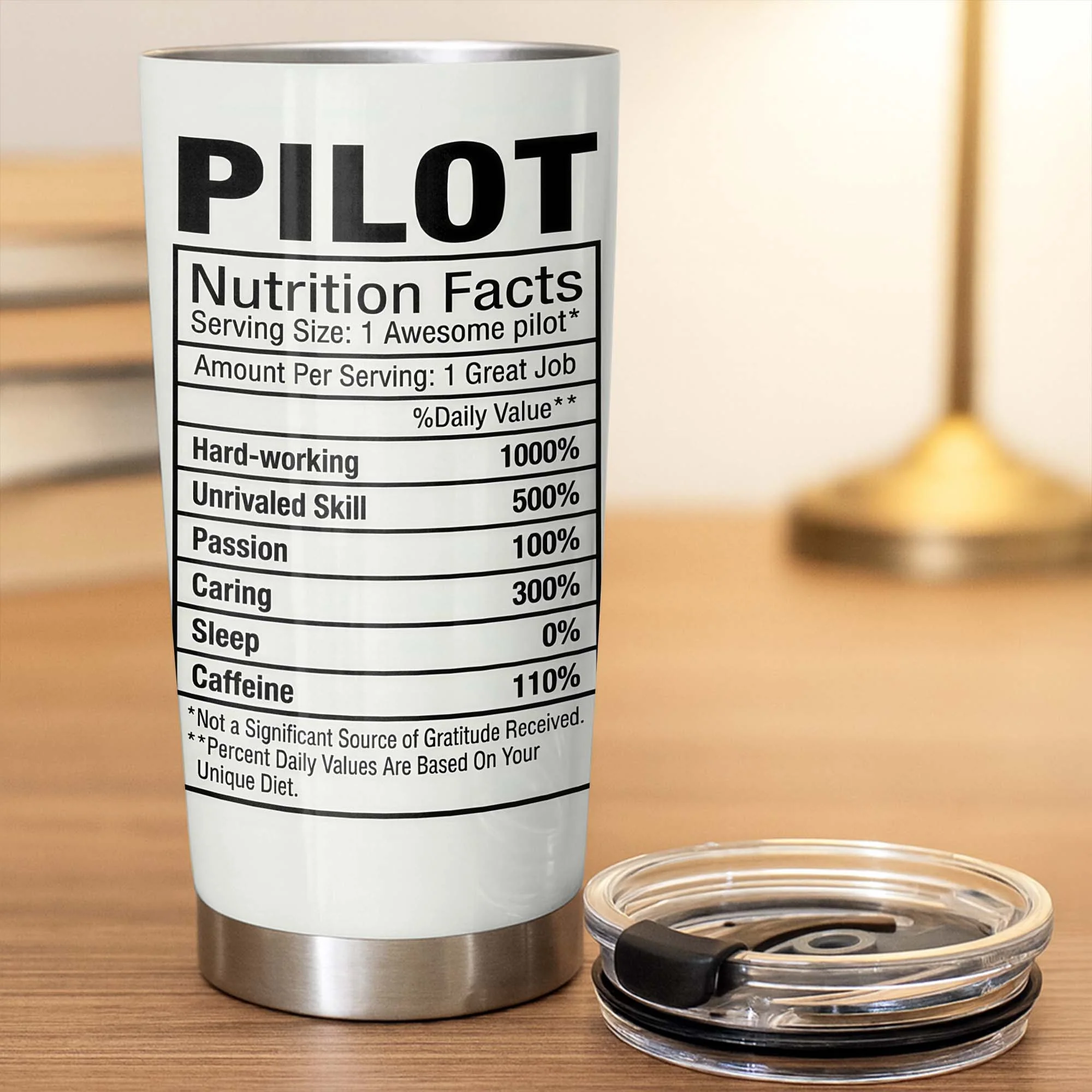 Pilot Nutrition Facts Personalized Pilot Uniform With Tie And Epaulets - Personalized Custom Stainless Steel Tumbler 20oz 30oz - JBS145_TB - Image 5