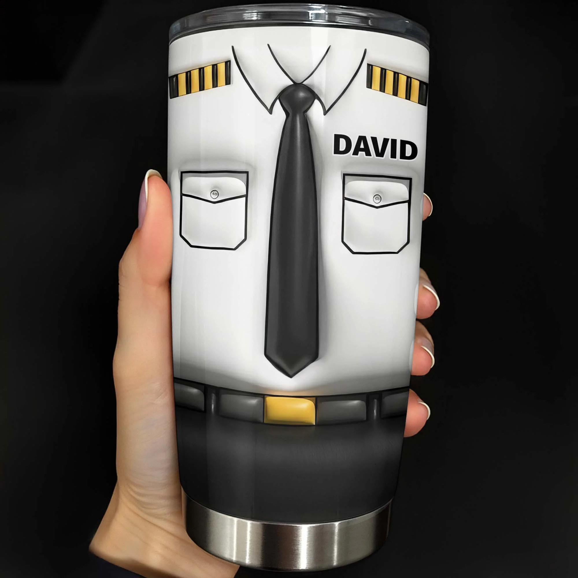 Pilot Nutrition Facts Personalized Pilot Uniform With Tie And Epaulets - Personalized Custom Stainless Steel Tumbler 20oz 30oz - JBS145_TB - Image 6