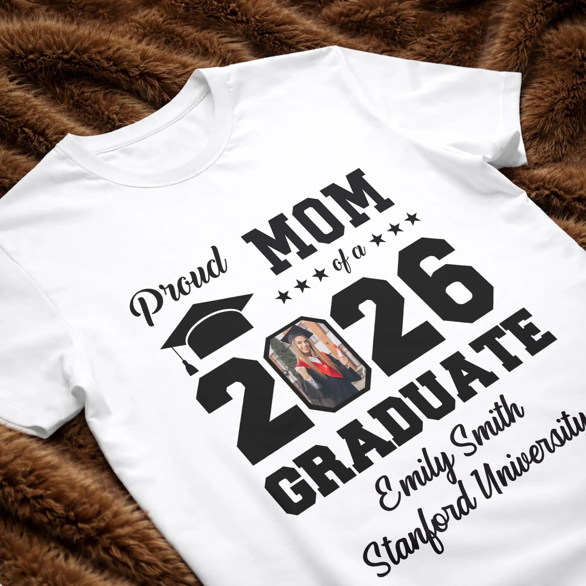 Proud Mom Of A Graduate With Graduation Cap And Photo Frame - Personalized Custom Unisex T-shirt, Hoodie - GRAD355_WBAS - Image 11