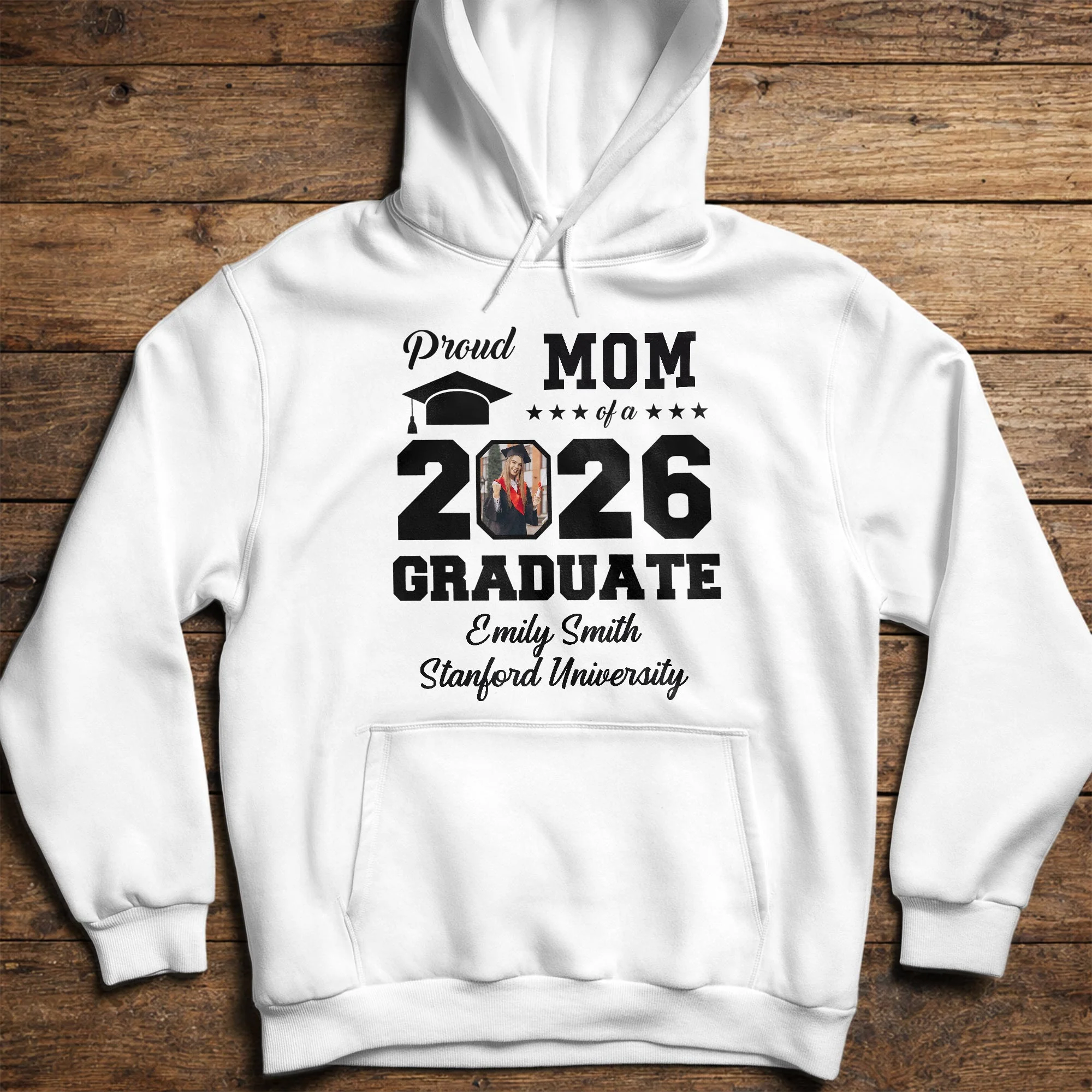 Proud Mom Of A Graduate With Graduation Cap And Photo Frame - Personalized Custom Unisex T-shirt, Hoodie - GRAD355_WBAS - Image 12