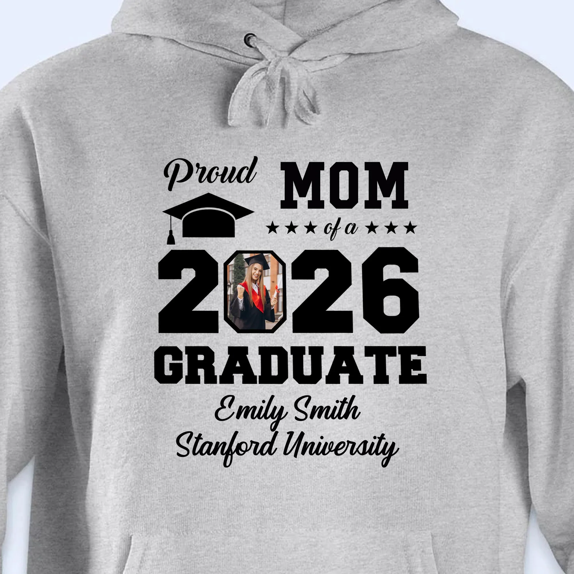 Proud Mom Of A Graduate With Graduation Cap And Photo Frame - Personalized Custom Unisex T-shirt, Hoodie - GRAD355_WBAS - Image 16