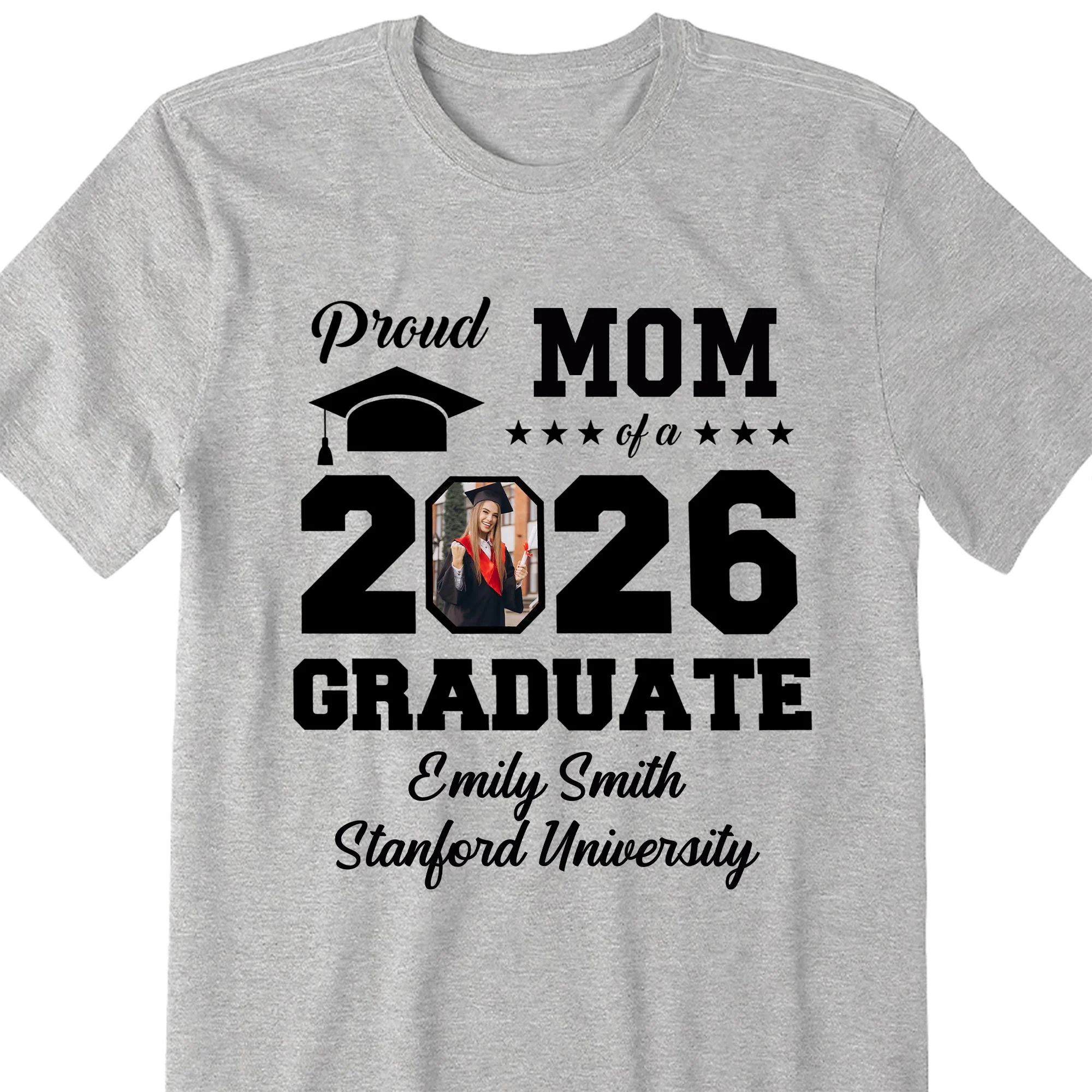 Proud Mom Of A Graduate With Graduation Cap And Photo Frame - Personalized Custom Unisex T-shirt, Hoodie - GRAD355_WBAS - Image 17