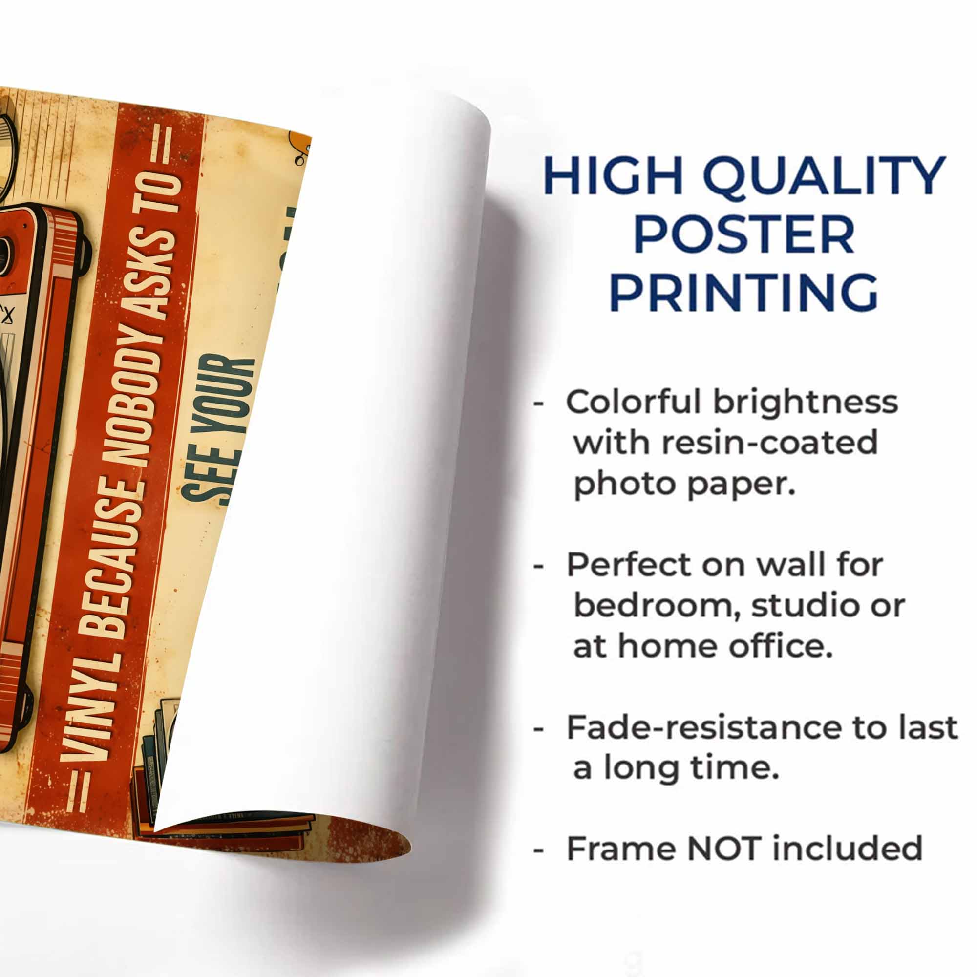 Record Room Vinyl Because Nobody Asks To See Your MP3 Collection Record Player - Personalized Custom Vertical Poster - MUSIC007_VPOS - Image 3