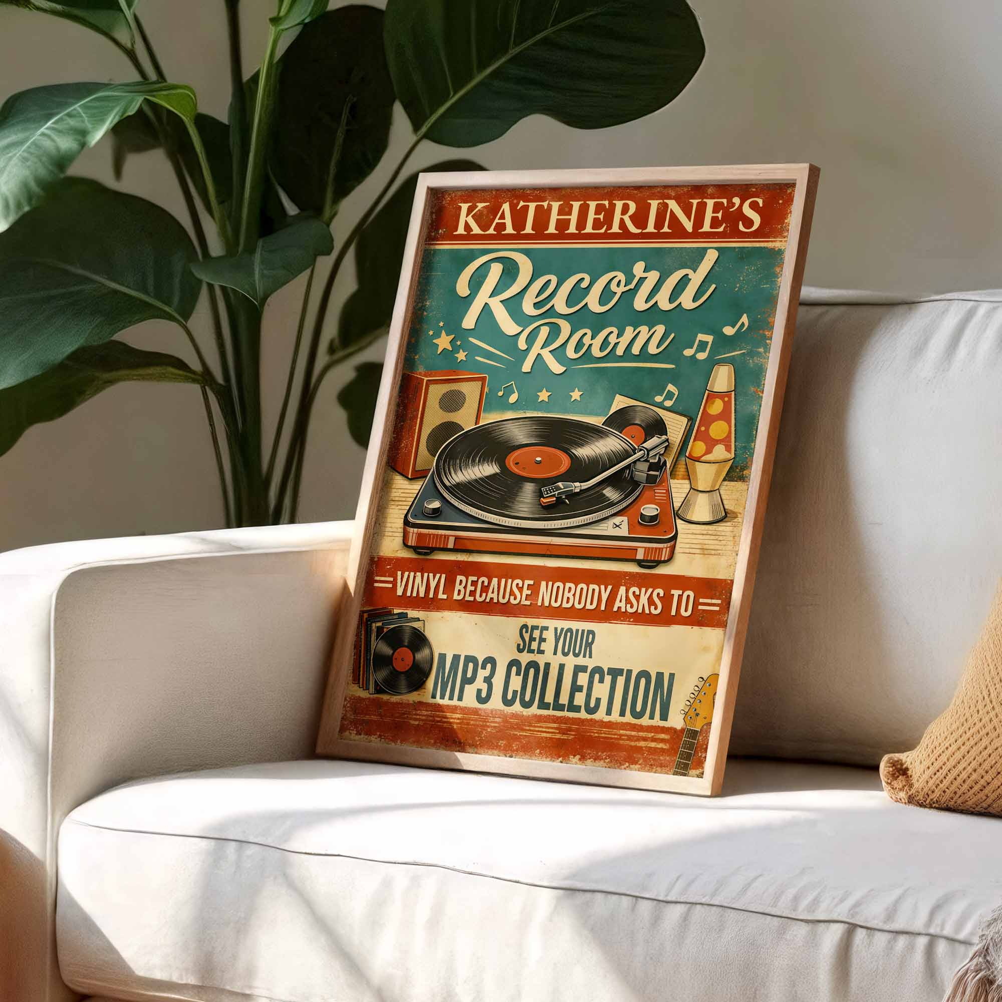 Record Room Vinyl Because Nobody Asks To See Your MP3 Collection Record Player - Personalized Custom Vertical Poster - MUSIC007_VPOS - Image 6